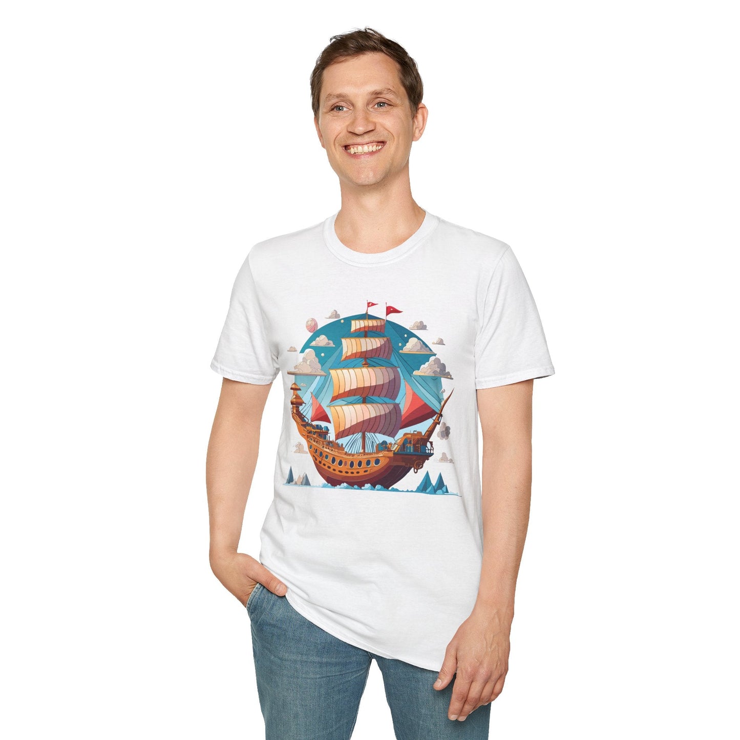 Ship T Shirts Frigate T Shirts Vessel Tee Shirt Unisex Softstyle Cotton Tee Gildan Softstyle 64000