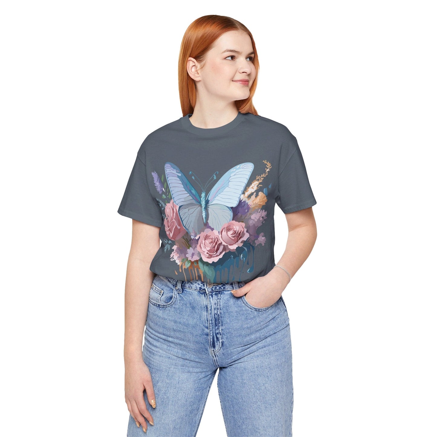 Butterfly Graphic Tee Unisex Jersey Short Sleeve Adelpha Vintage Art Design