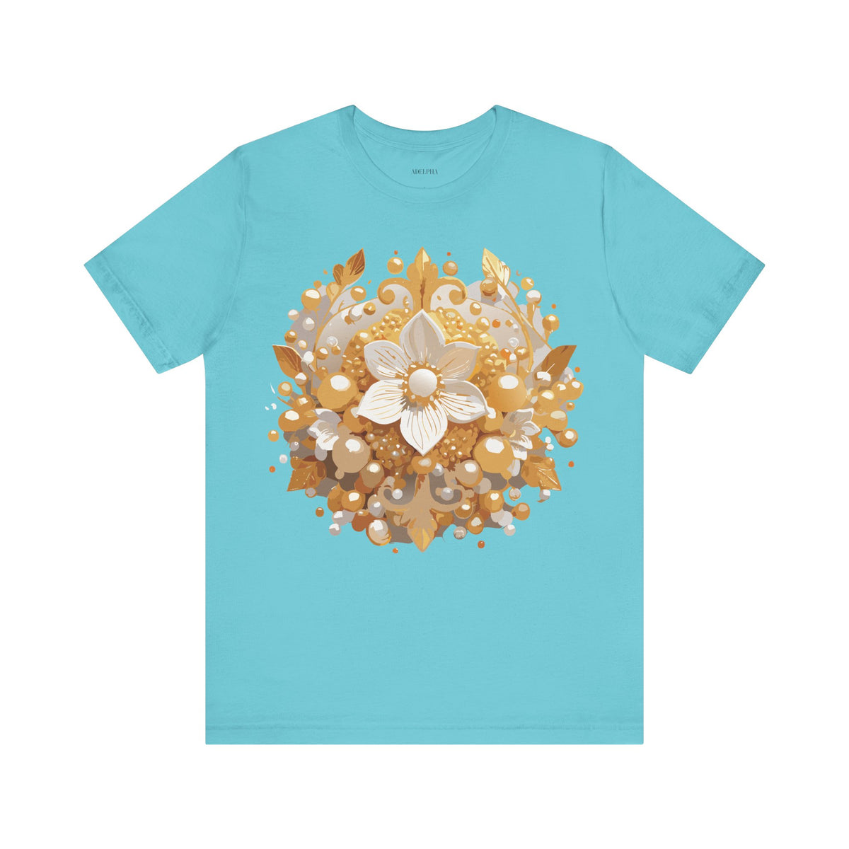 Jewelry Graphic Unisex Cotton Bella+Canvas Tee with Gemstones Art Design m39
