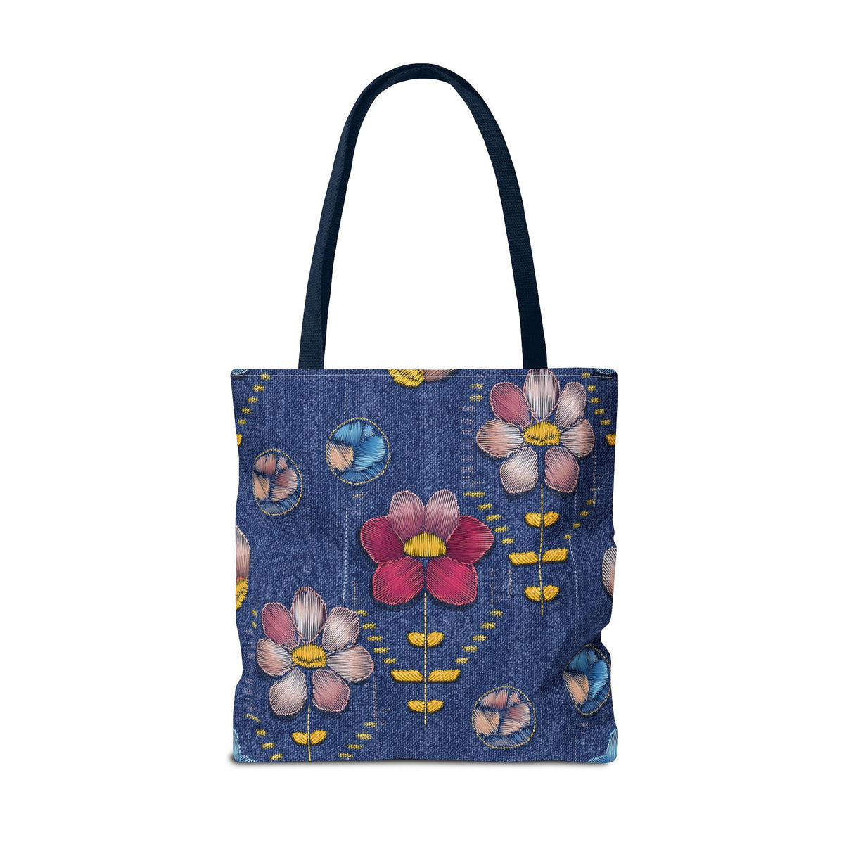 Denim Fabric Imitation Print Unisex Canvas Bag Poly Spun 3 Sizes Tote Bag 159-16