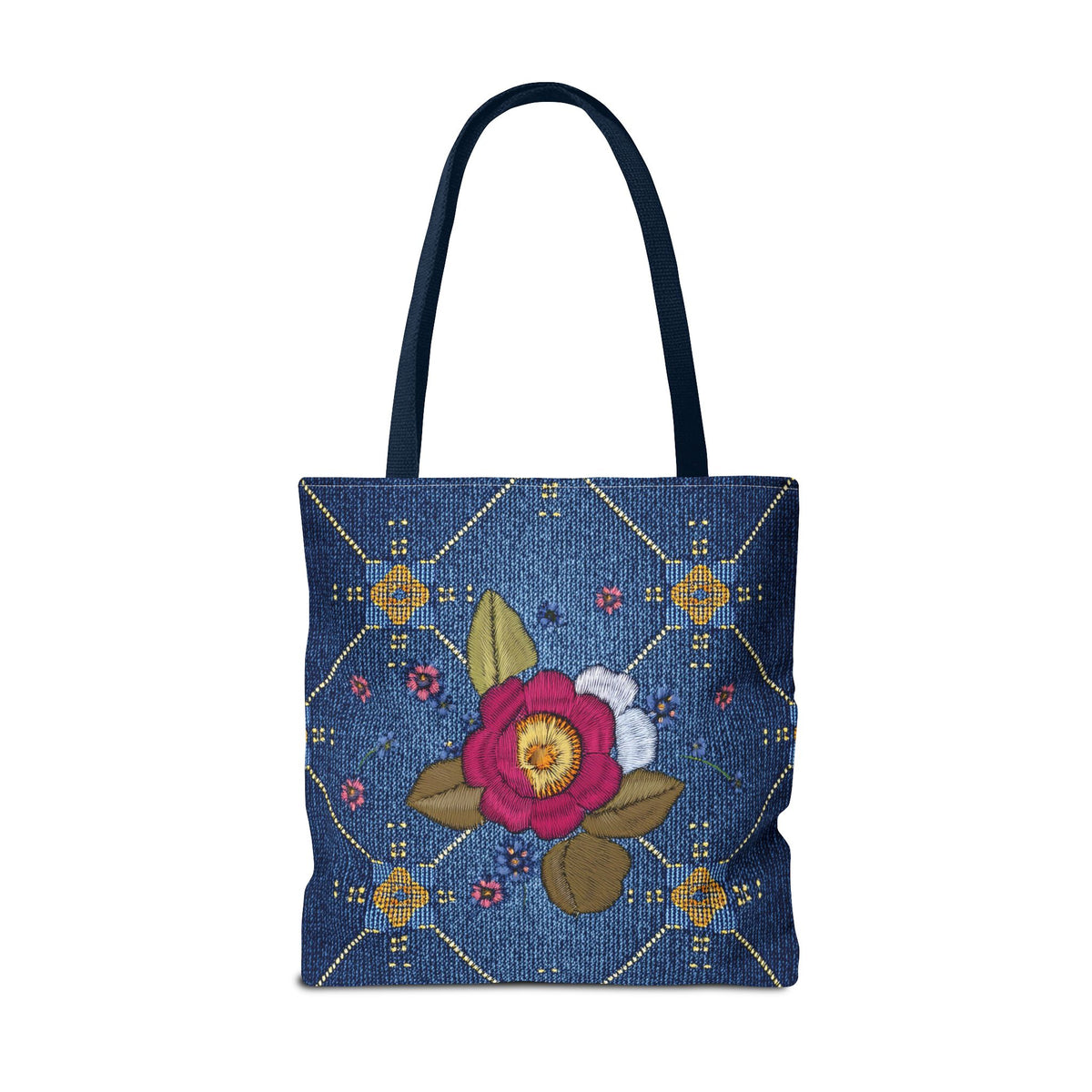 Denim Fabric Imitation Print Unisex Canvas Bag Poly Spun 3 Sizes Tote Bag 159-2