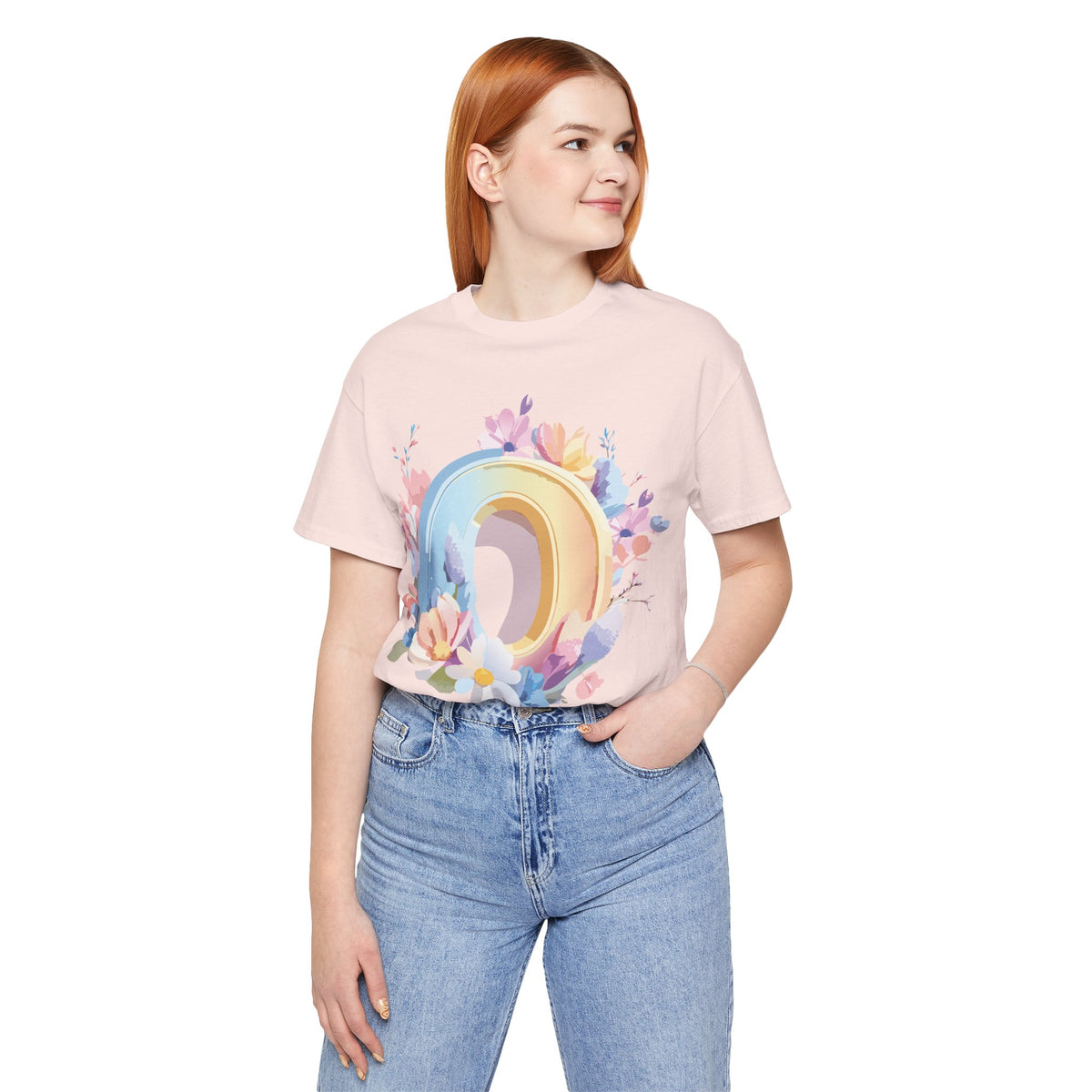Letter O Graphic Unisex Cotton Bella+Canvas Tee with Art Letter Design