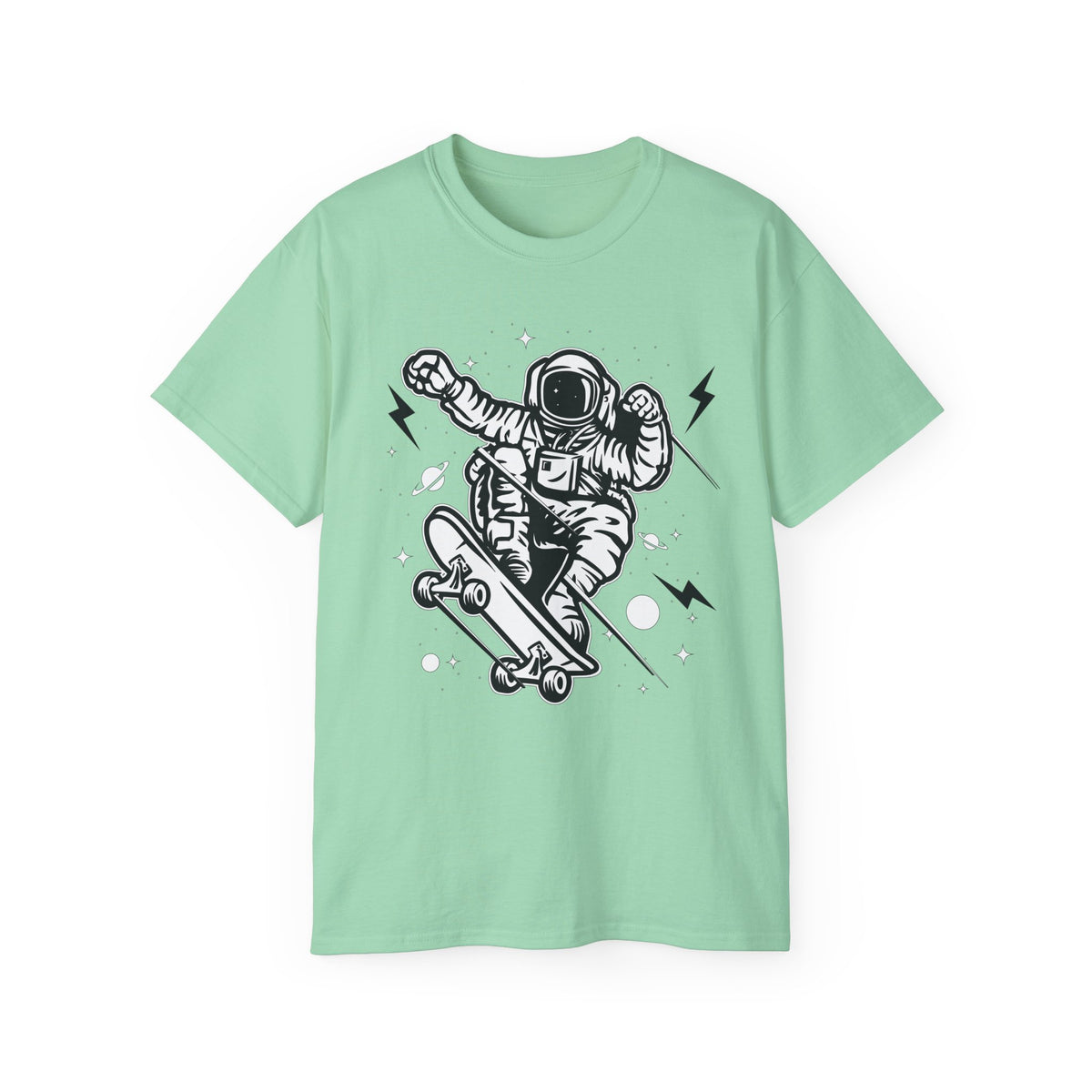 Astronaut Cartoon Graphic Tee Unisex 100 Cotton Gildan T-Shirt