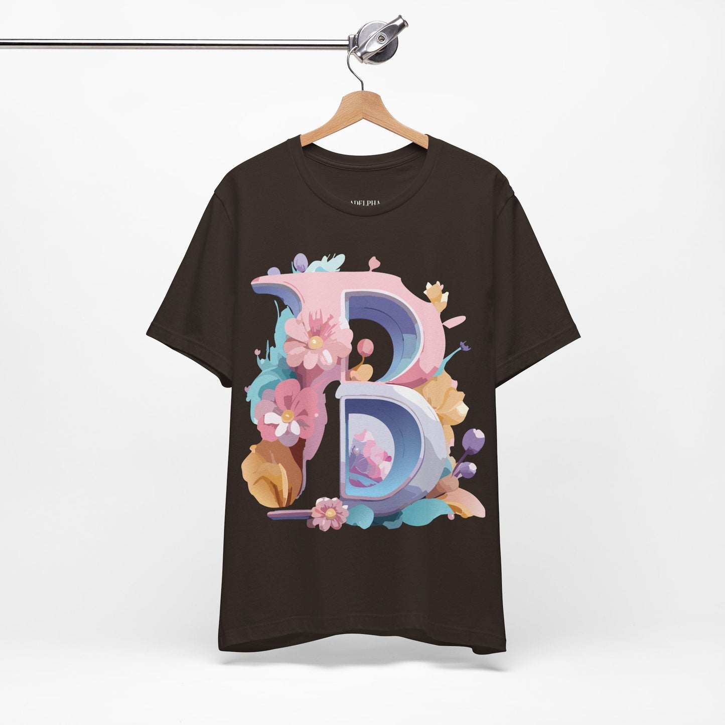 Letter B Shirt Graphic Tee Unisex Vintage Inspired Artwork Adelpha Art Design Short Sleeve