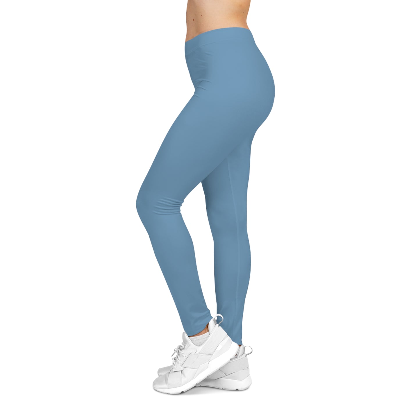 Steel Ice Blue Color Women's Poly-Span Casual Leggings XS-2XL