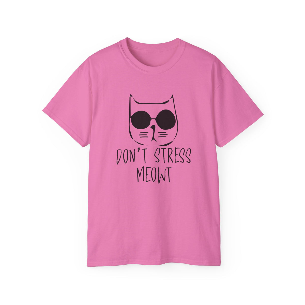 Don't Stress Meowt Cat Face Tee | Cat with Sunglasses Shirt