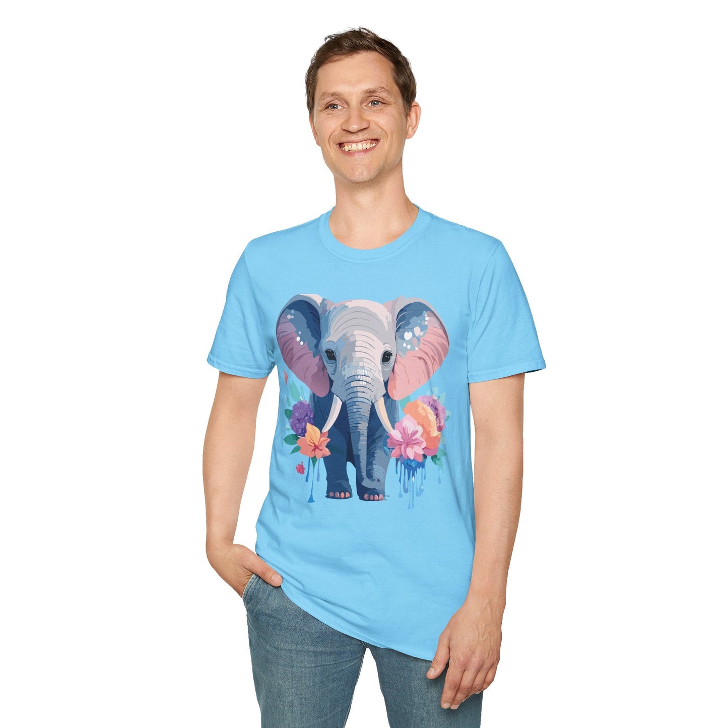 Elephant Graphic T Shirt Unisex Softstyle 64000 Cotton Animals T Shirt For Adults Premium