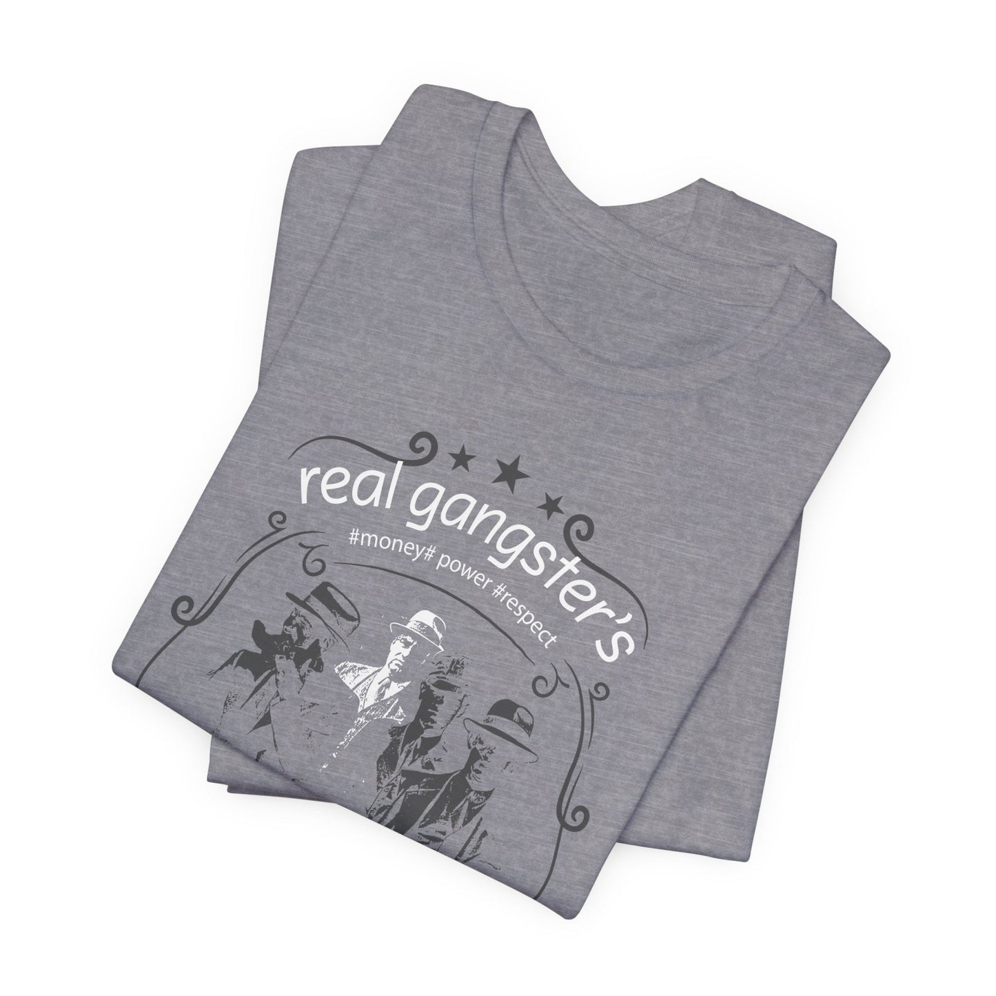 Real Gangsters Don't Die T-Shirt Vintage Outlaw Illustration Retro Biker Tee A-3