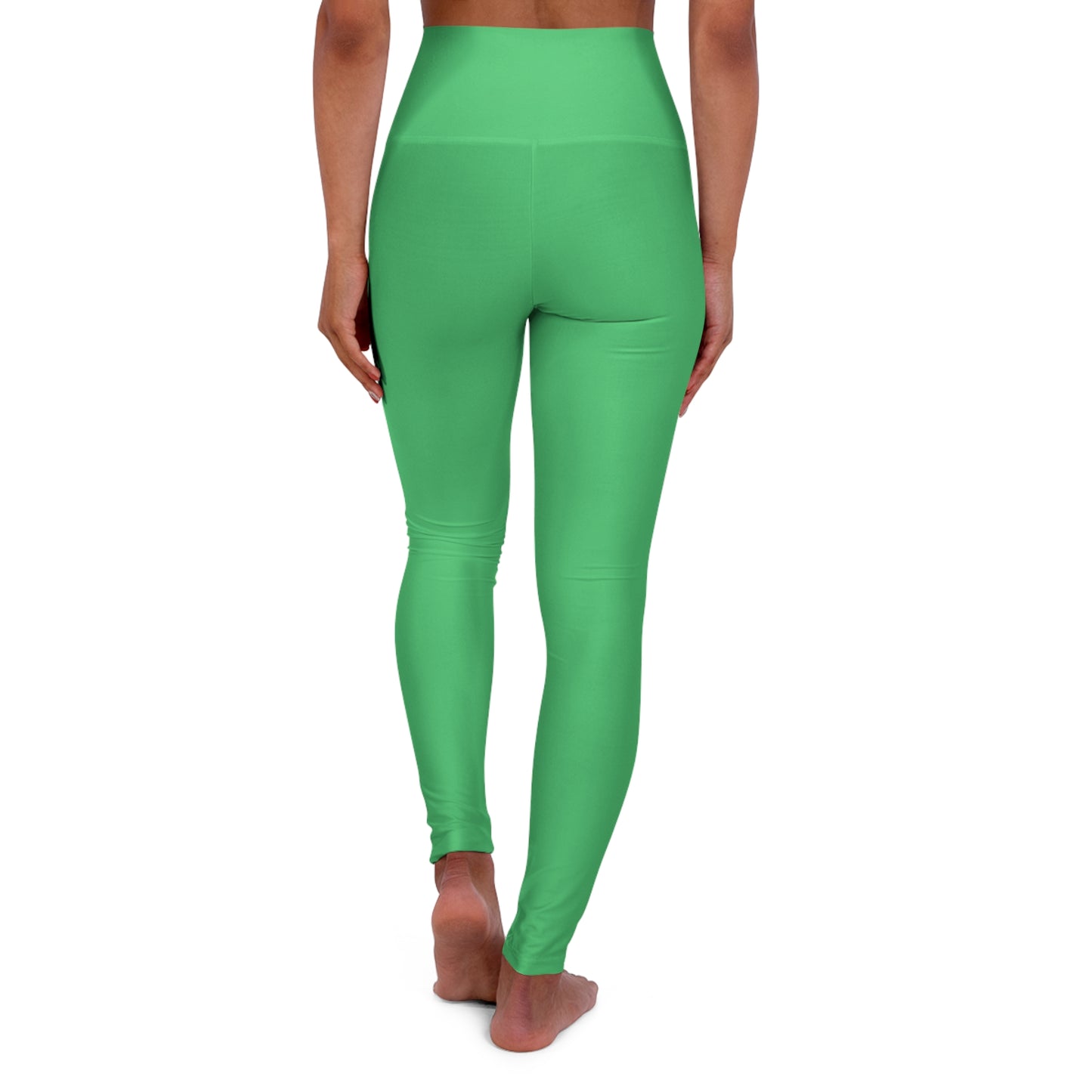 Emerald Green Color High-Waist Yoga Leggings Women's Seamless Poly-Span Stretchy Pants XS-2XL