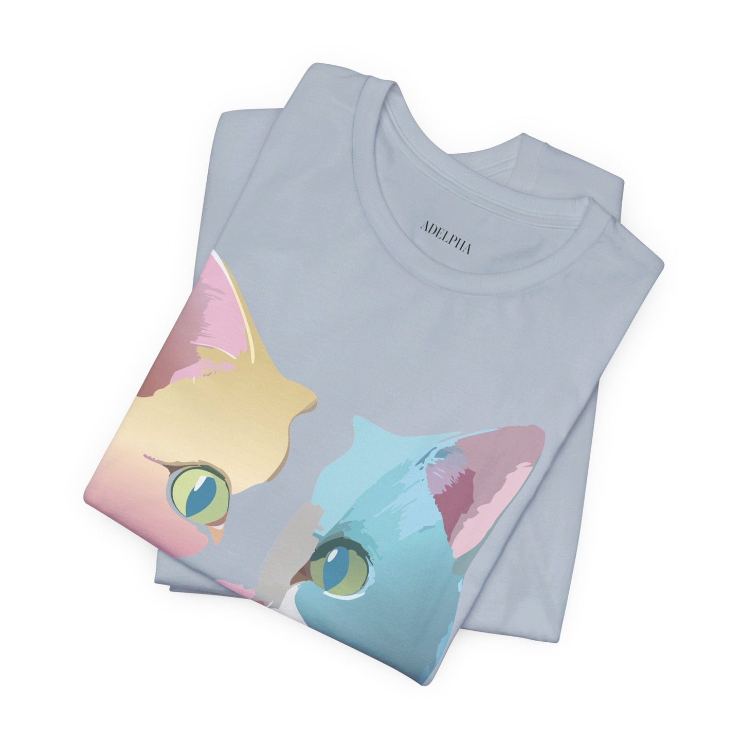 Cat Graphic Tee Unisex Short Sleeve Shirt Vintage Style Adelpha