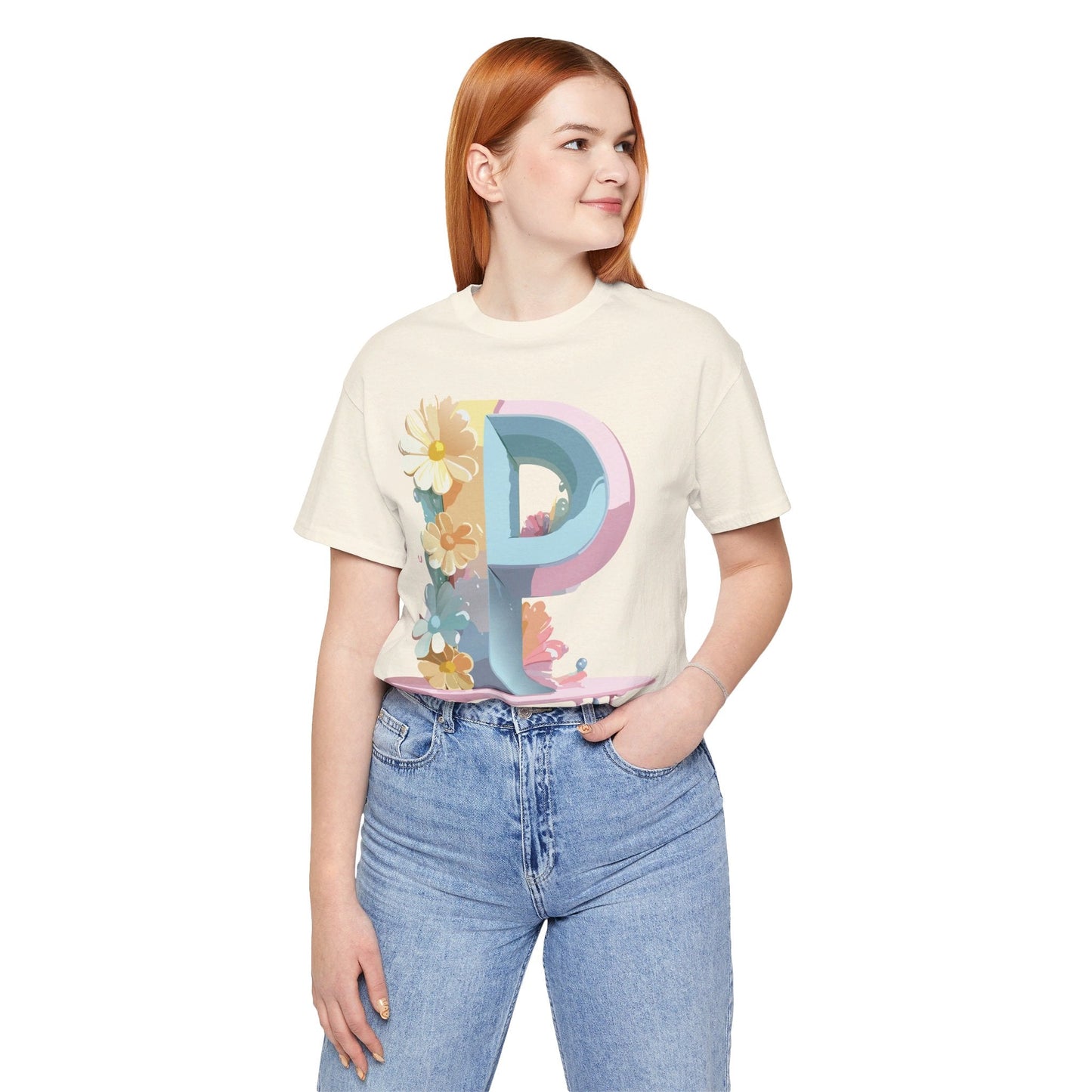 Adelpha Letter P Graphic T Shirt Unisex Vintage Inspired Art Tee for Everyday Style
