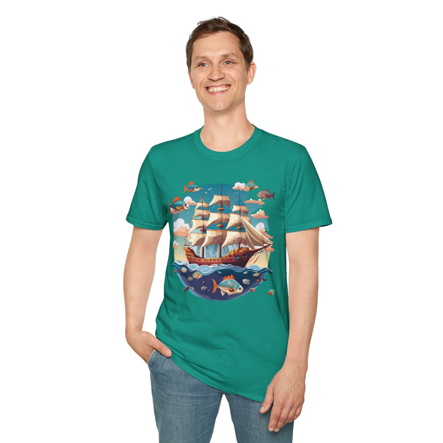 Unisex Ship T Shirts Frigate Vessel Tee By Gildan 64000 Softstyle 100 Percent Ring Spun Cotton