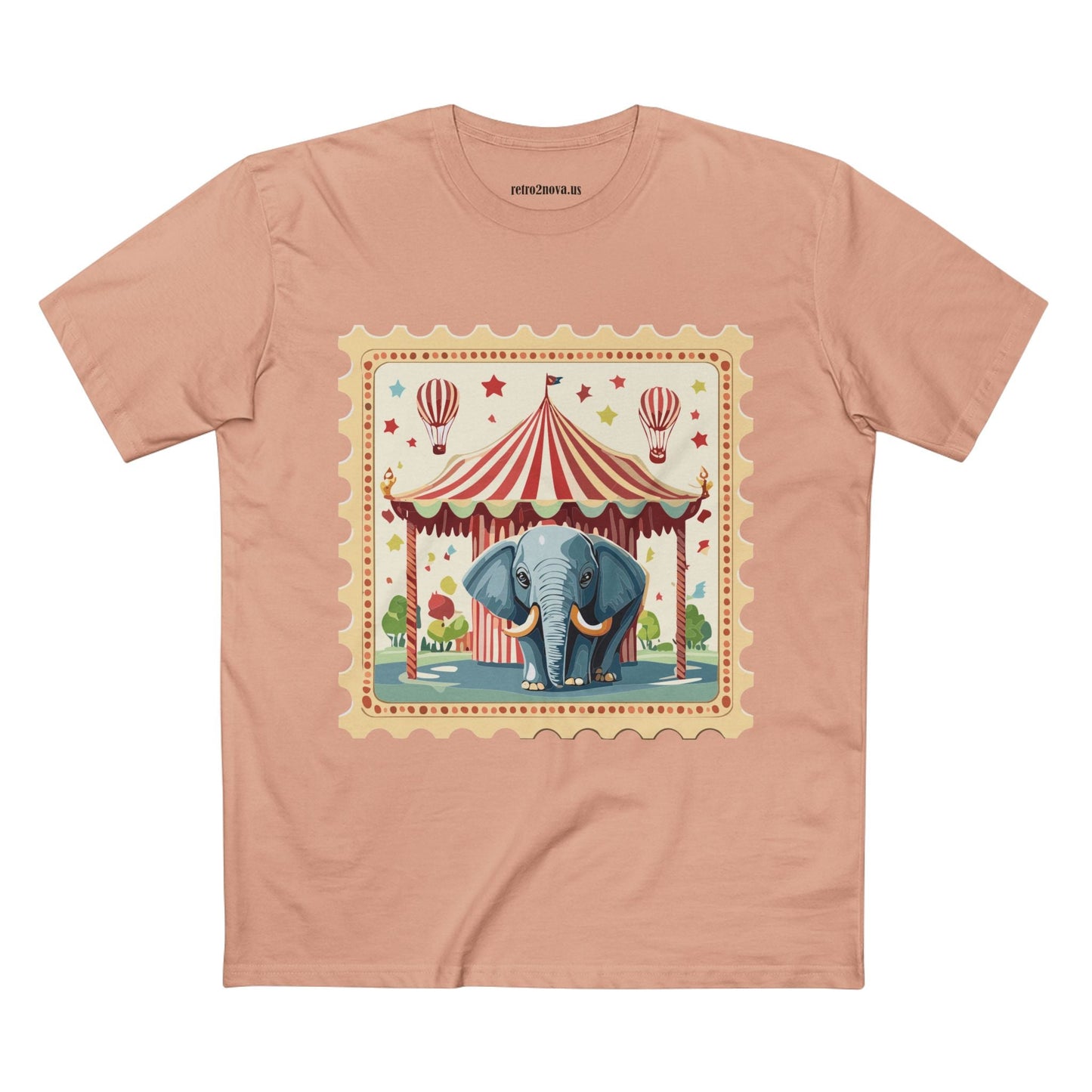 Retro2Nova Stamp Shirt Postage Stamp Art Design Unisex Premium Cotton Tee From Our Art Collection