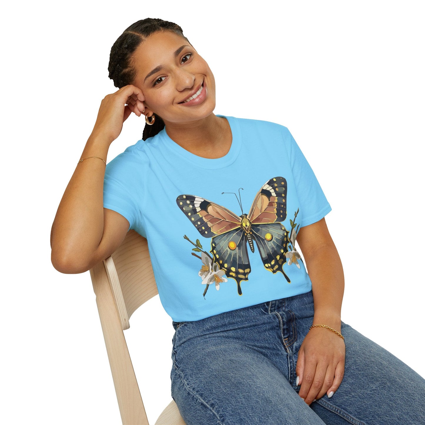 Butterfly Shirt Unisex Gildan Softstyle T Shirt Monarch Butterfly Tee 100 Percent Ring Spun Cotton