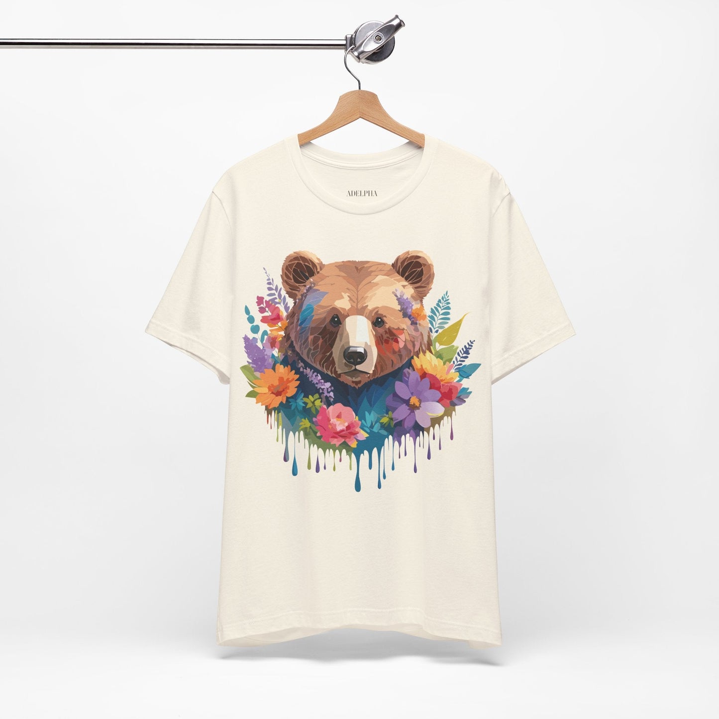Bear Graphic Unisex 100 Cotton Short Sleeve Art Design Vintage T-Shirt 3