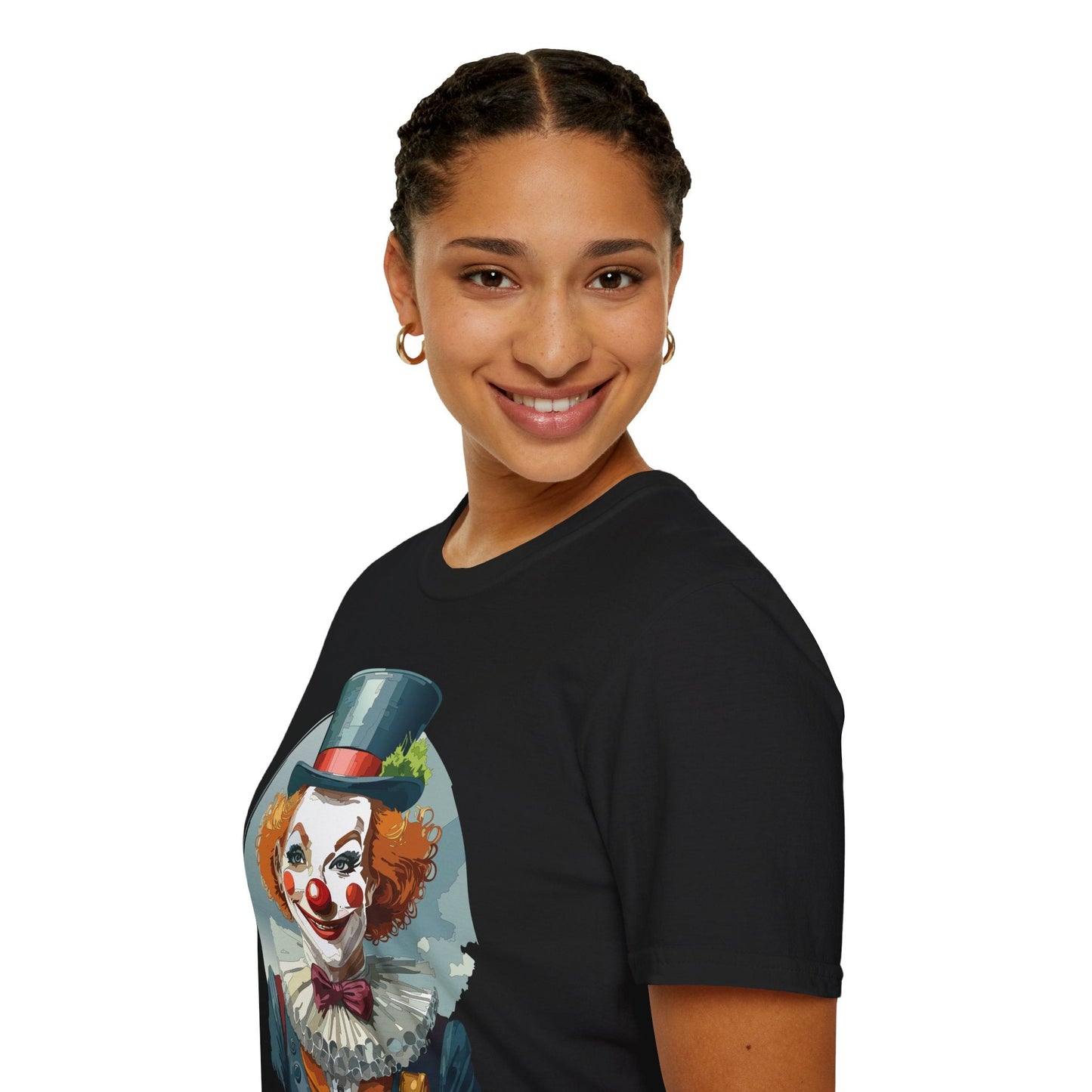 Unisex Clown Shirt Funny Man Circus Design Hundred Percent Ring Spun Cotton Gildan Softstyle Tee