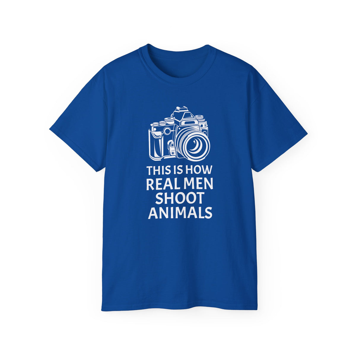 Camera Graphic This Is How Real Men Shoot Animals Tee | Photography Shirt, Photo Lover