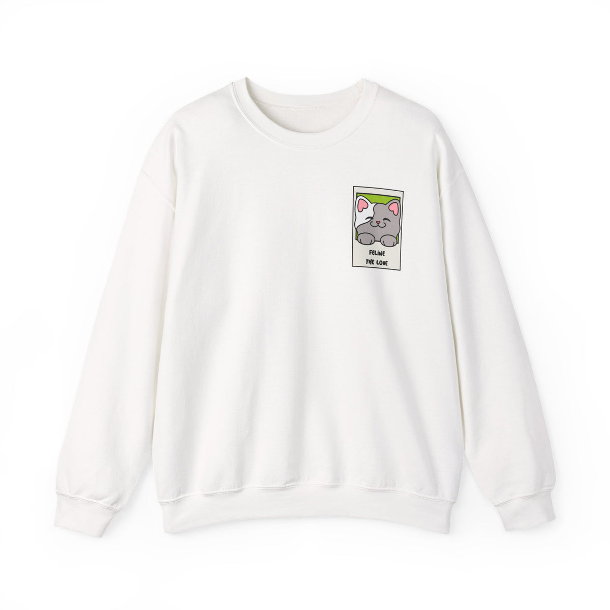 Pocket Cat Graphic Valentine's Day Sweatshirt Unisex 50/50 Cotton-Poly Sweatshirt w74