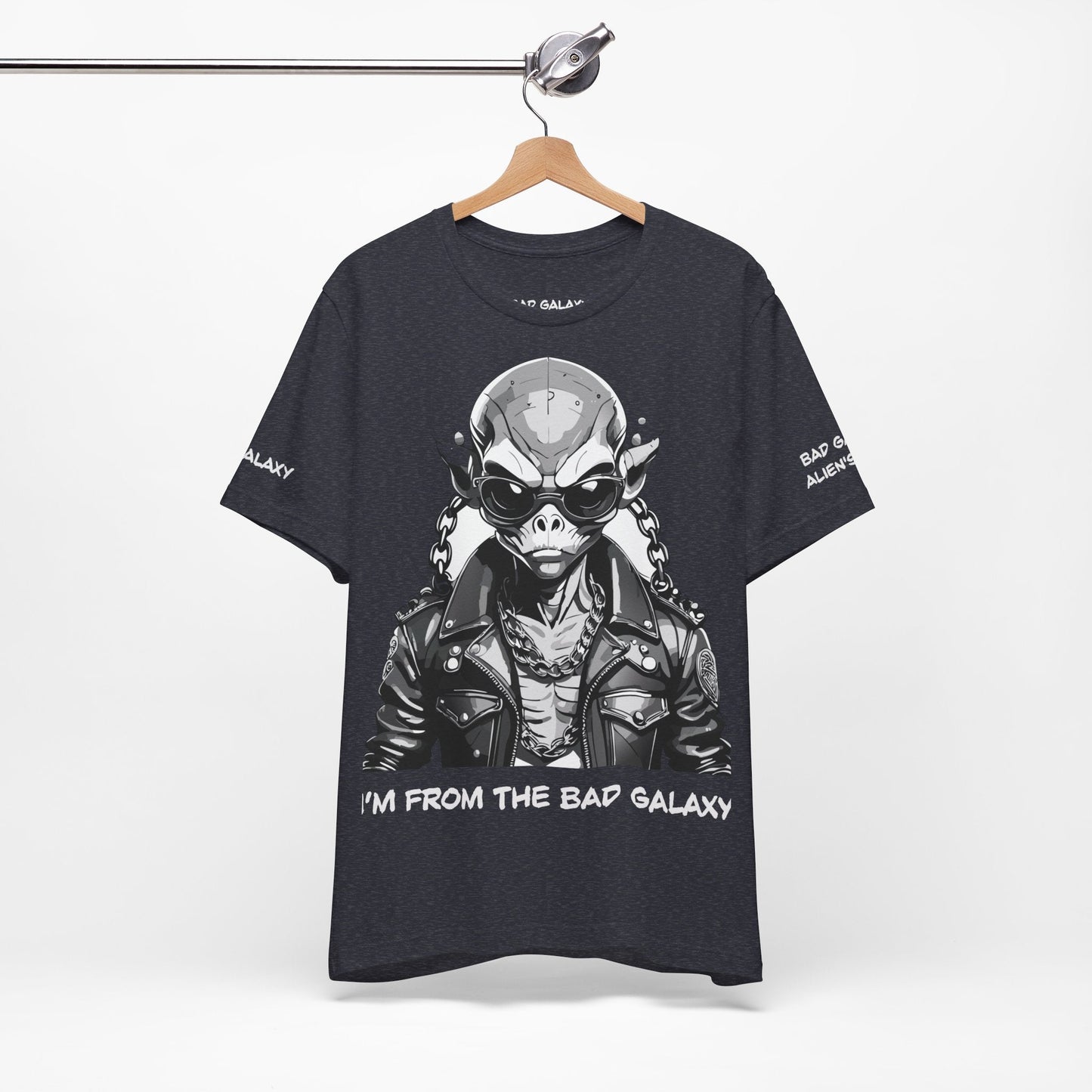Graphic Cotton T Shirt Unisex Short Sleeve Alien Artwork By Bad Galaxy Premium Everyday Wear