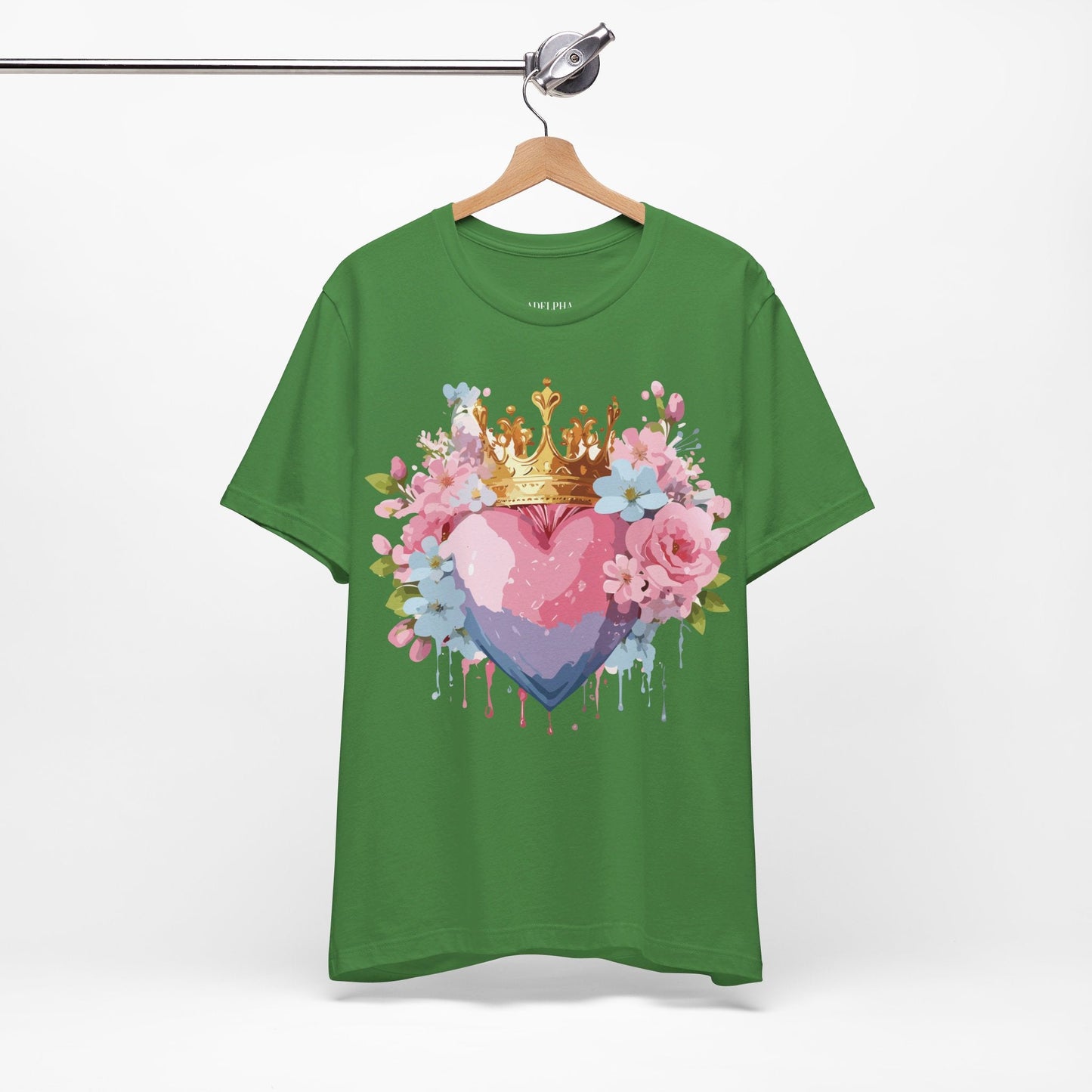 Valentine Day Graphic Unisex 100 Cotton Vintage Artwork with Love and Flower Design Tee 18