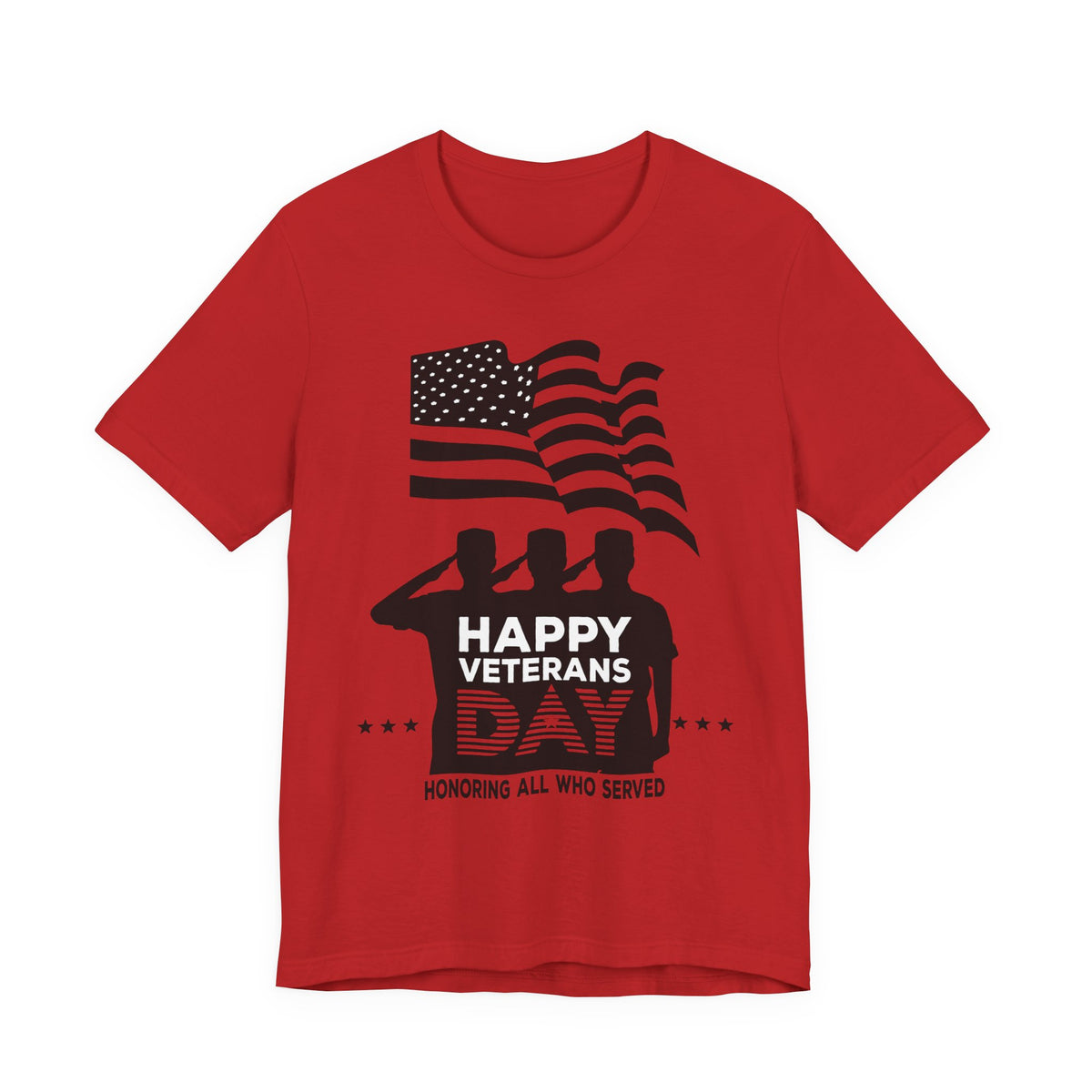 Happy Veterans Day saluting soldiers T-Shirt Patriotic American flag Unisex Cotton v51