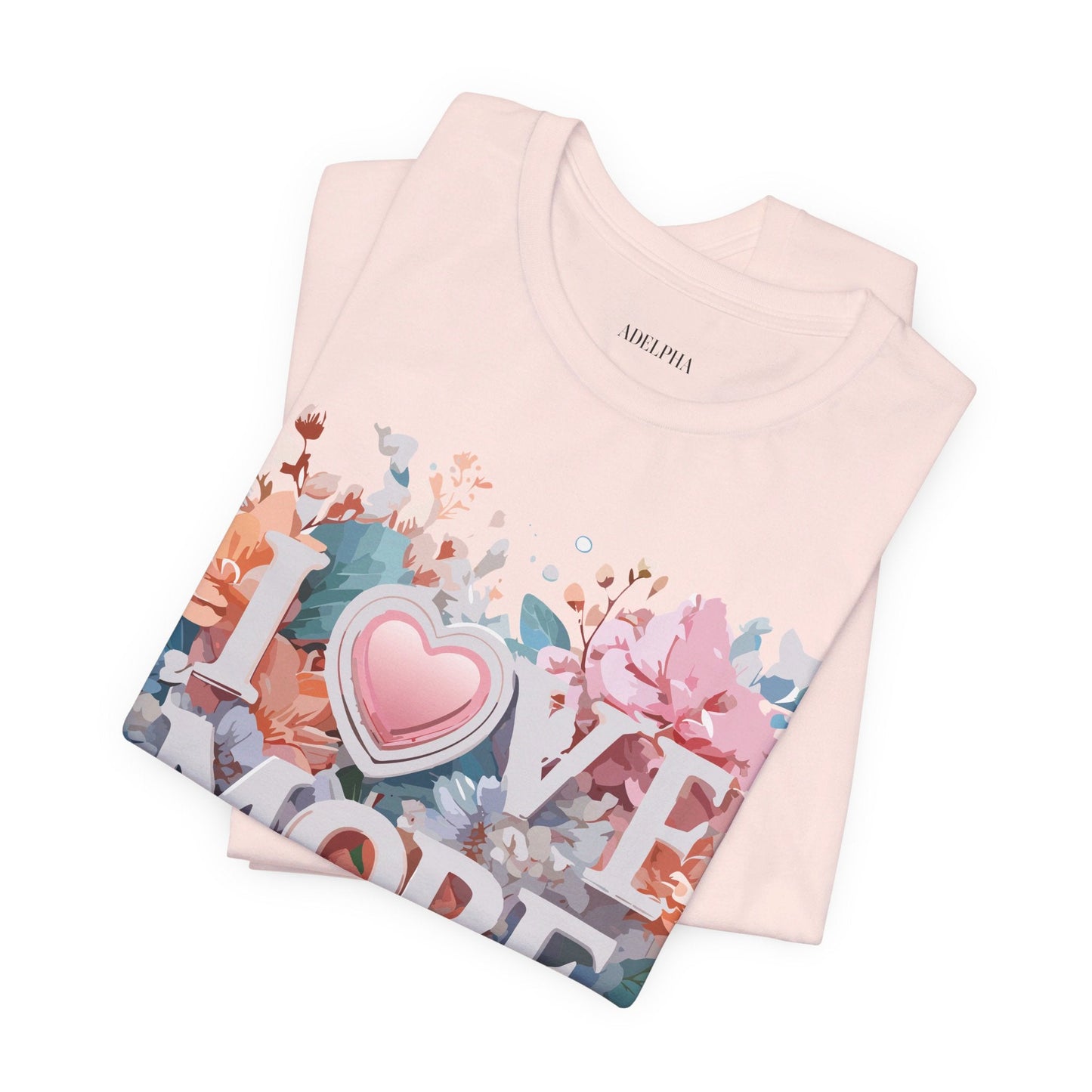 Valentine Day Graphic Unisex 100 Cotton Vintage Artwork with Love and Flower Design Tee 17