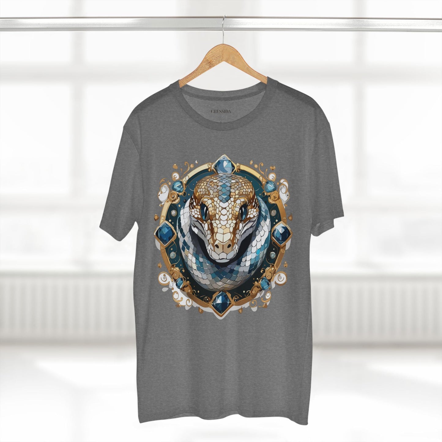 Snake Graphic Unisex 100 Cotton Tee With Unique Animal Golden Medallion Art Design 42