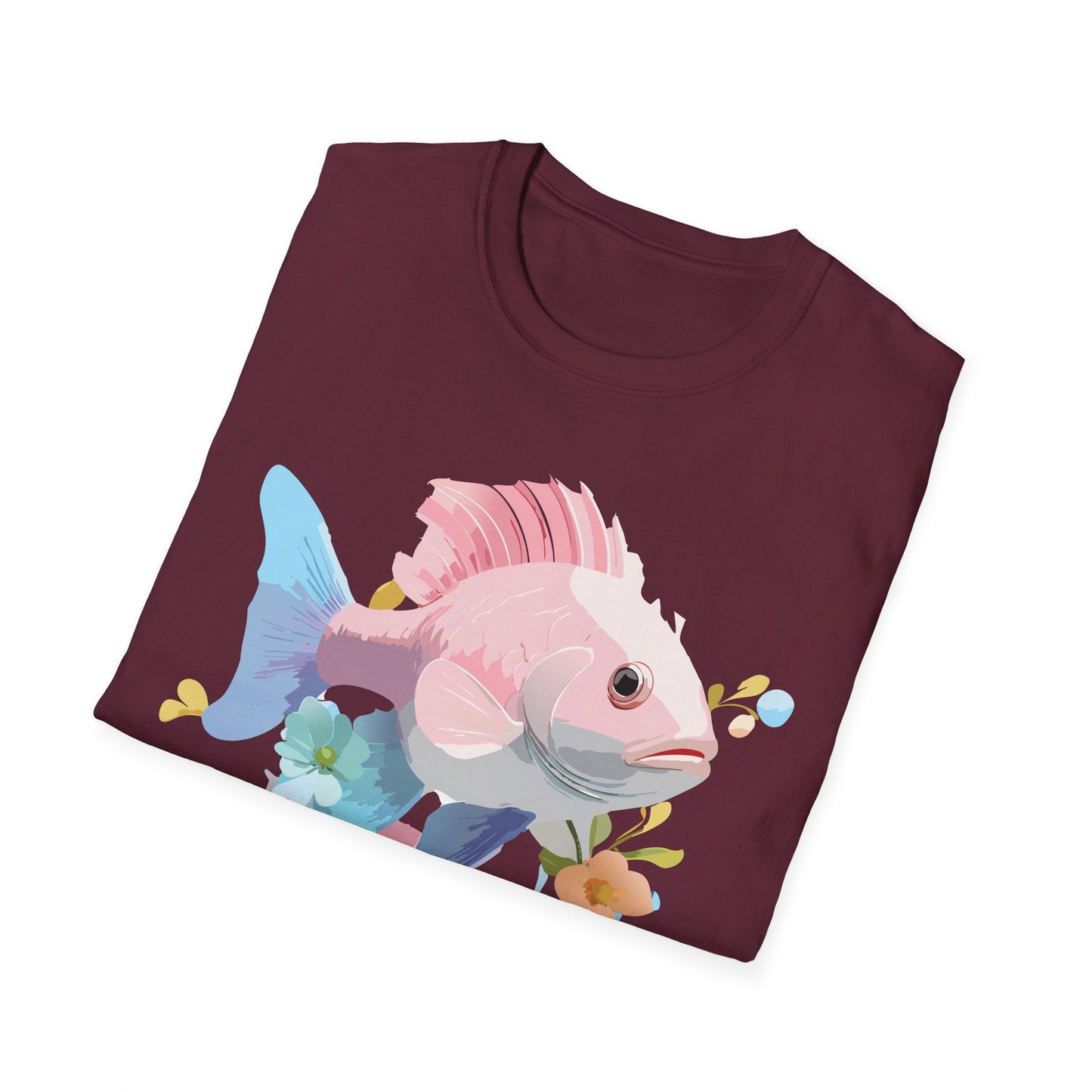 Fish Art Design Shirt Unisex Graphic Tee With Fish Illustration Gildan Softstyle 64000