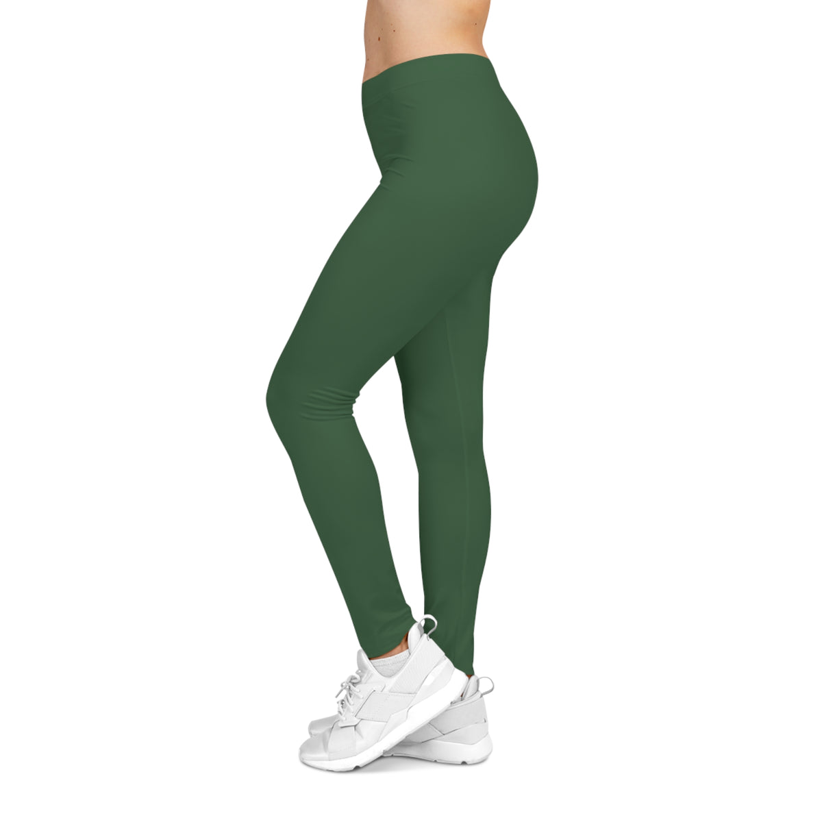 Hunter Green Color Women's Poly-Span Casual Leggings XS-2XL