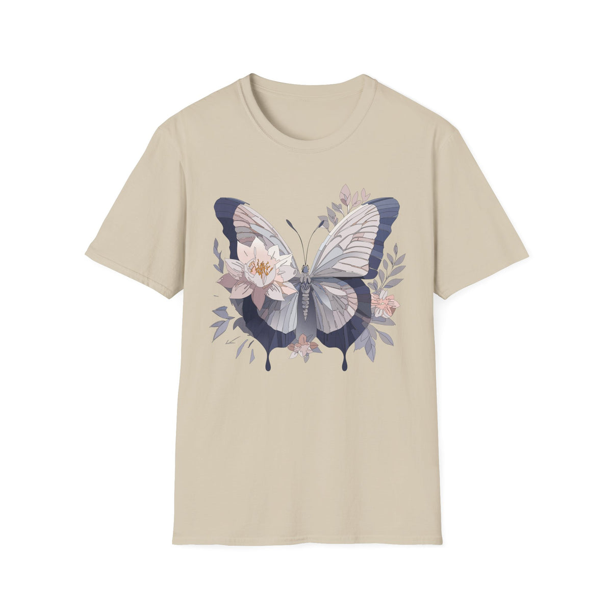 Floral Butterfly Flower Wings Graphic Design Unisex 100 Cotton Gildan T-Shirt