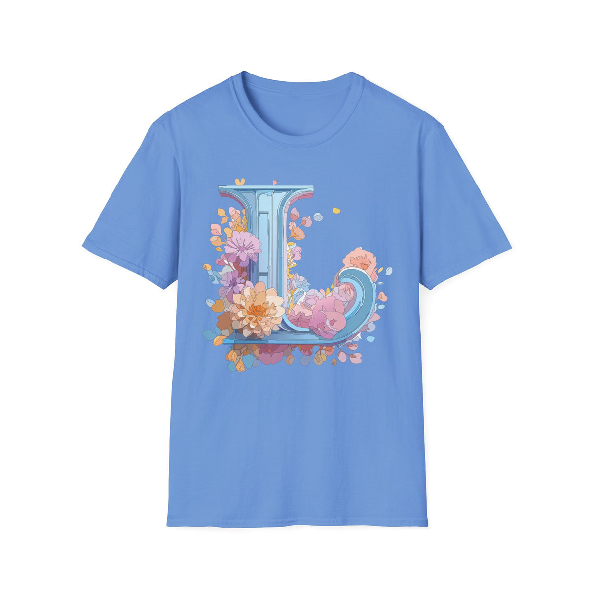 Floral Letter L T-Shirt | Monogram Initial Tee