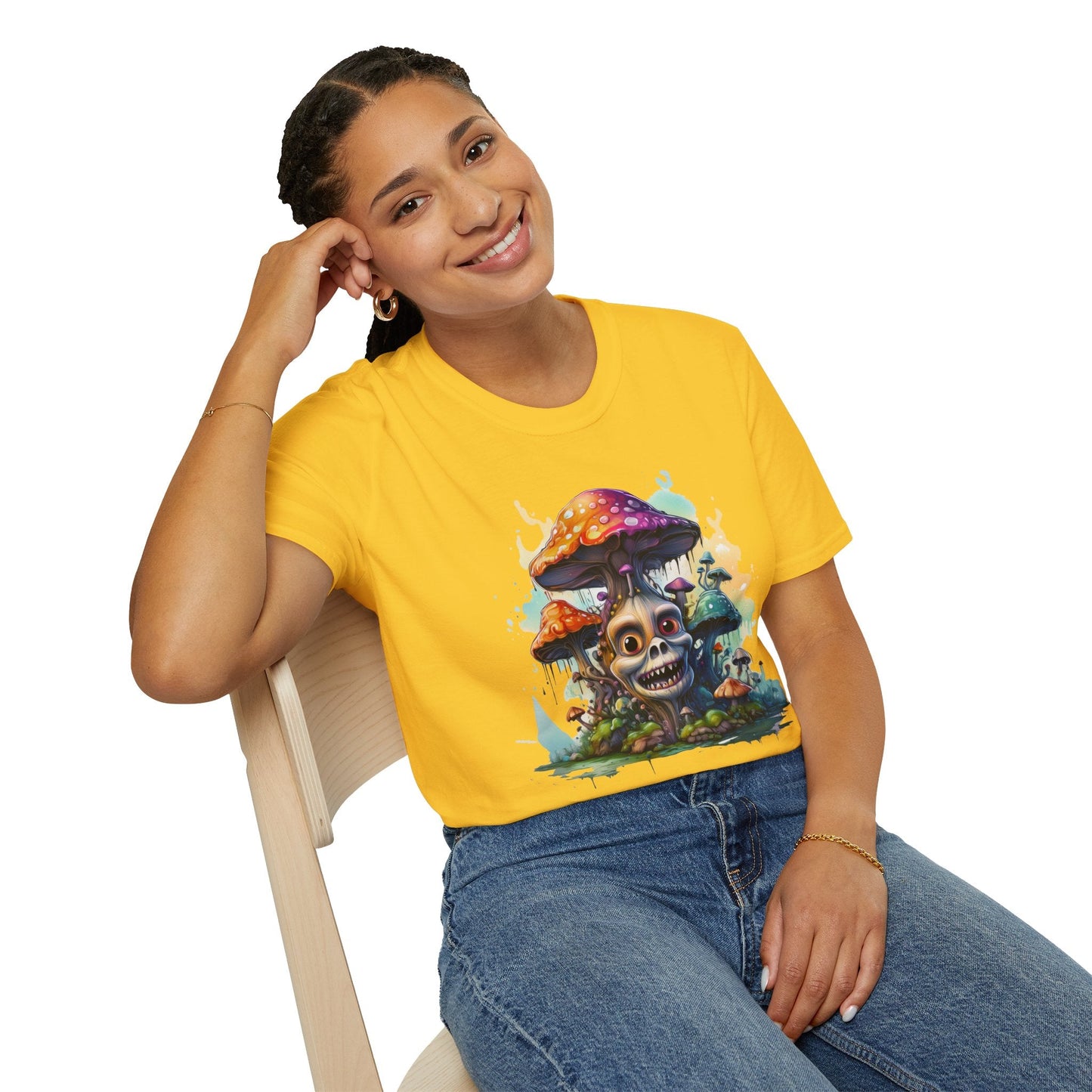 Mashroom Tee Shirt Unisex Graphic Mashroom Tee Fun Fungus Design Softstyle 64000