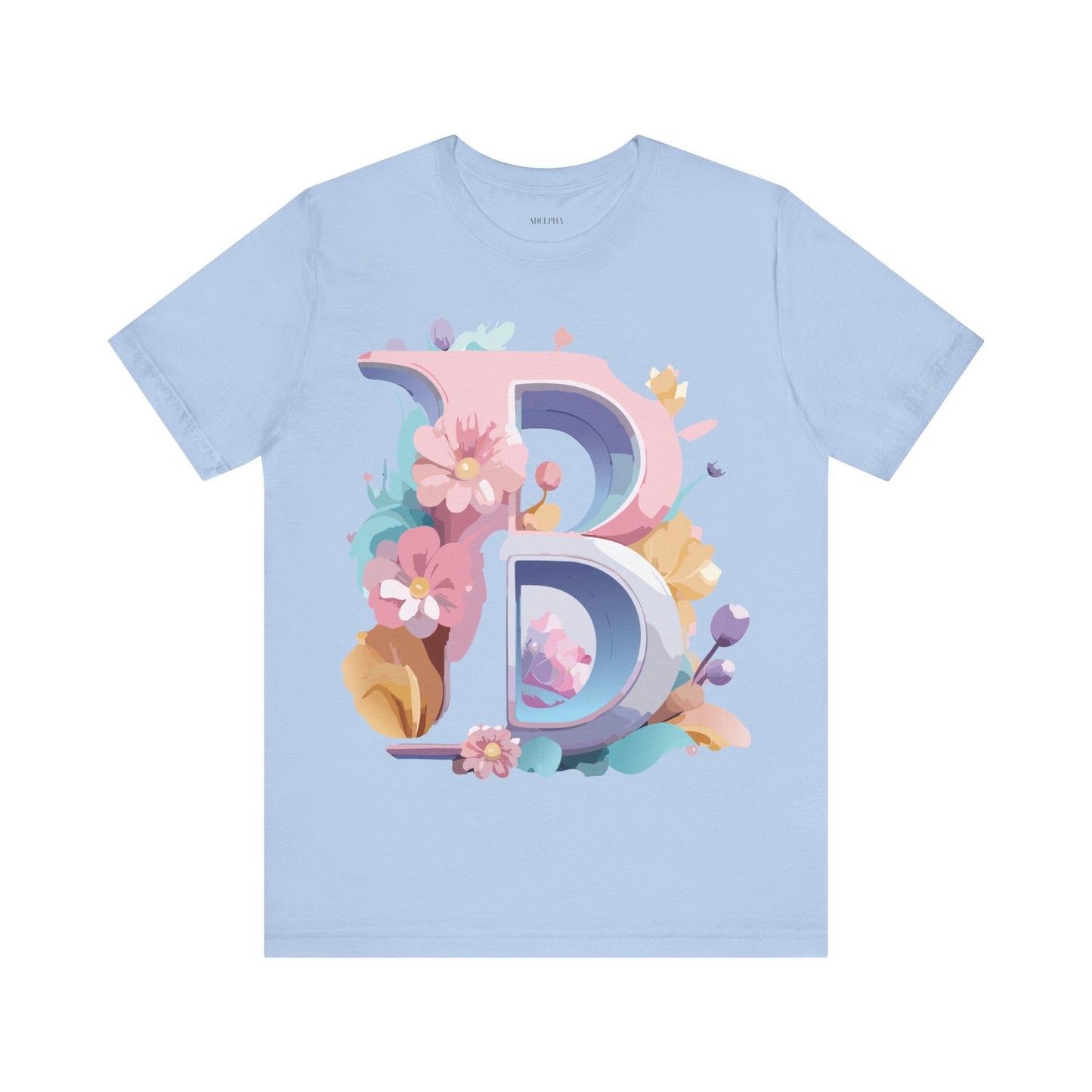 Letter B Shirt Unisex Graphic Tee By Adelpha With Vintage Inspired Artwork Short Sleeve