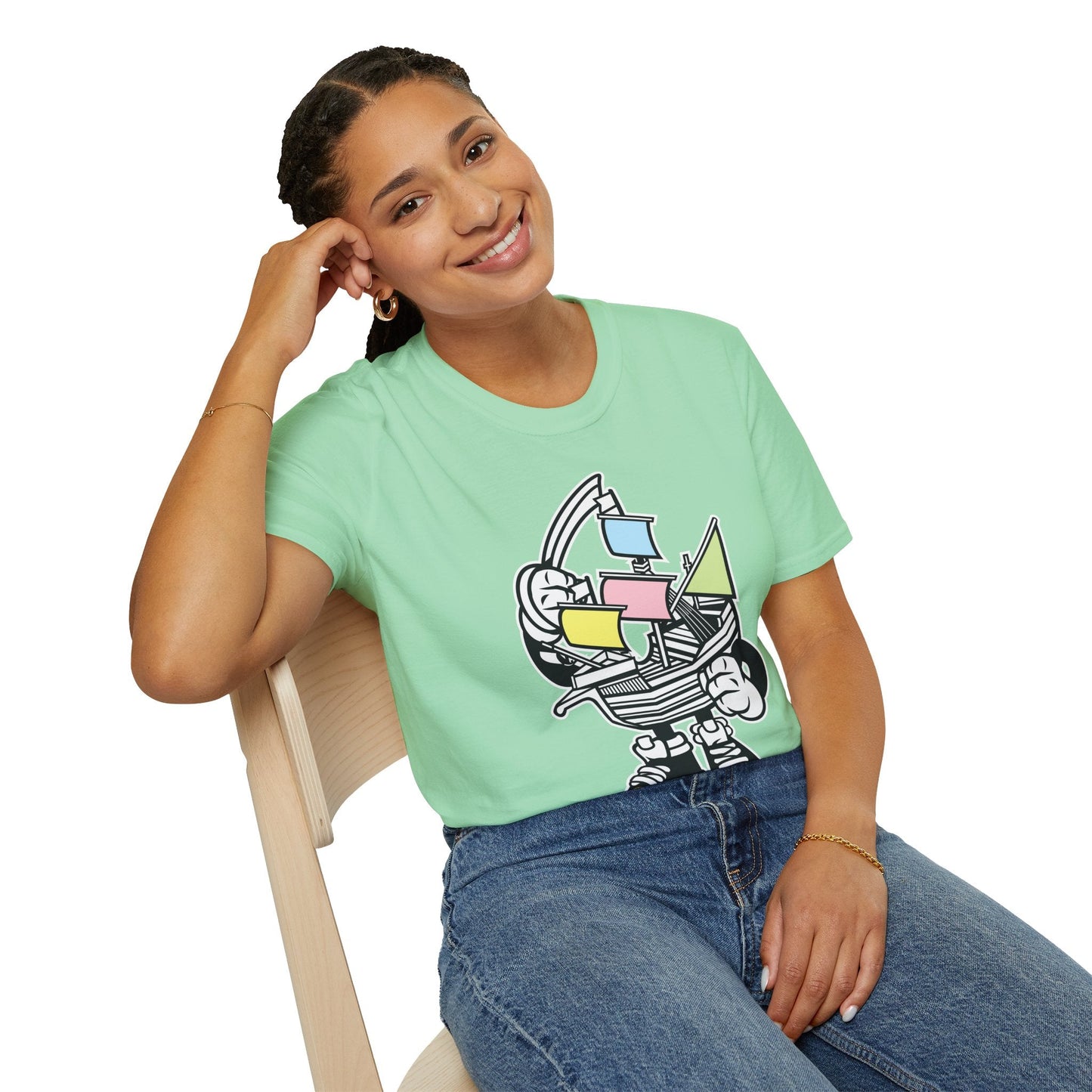 Cartoon T Shirt Animation Tee Funny Unisex Gildan Softstyle 64000 Short Sleeve Cotton