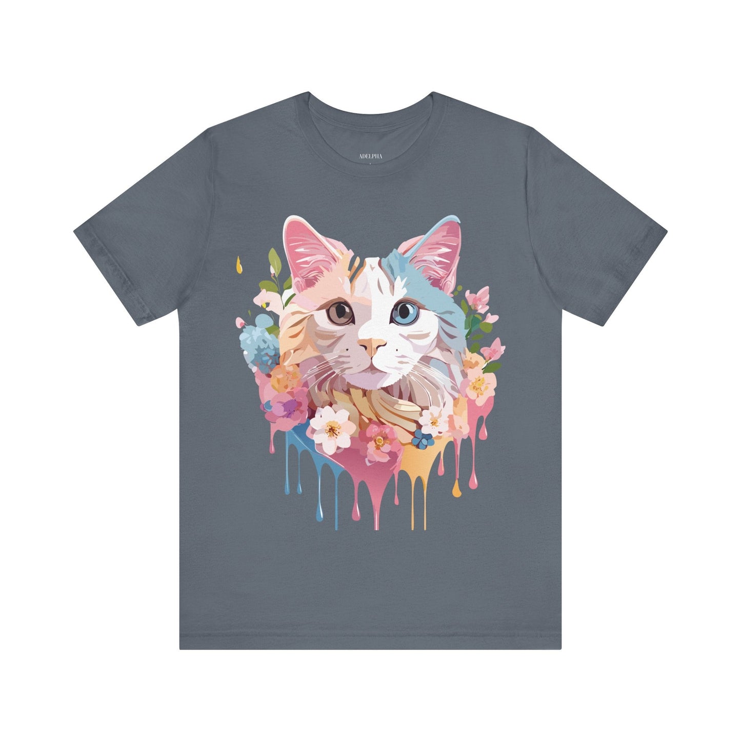 Cat Graphic Tee Unisex Short Sleeve Shirt Featuring Vintage Adelpha Artwork
