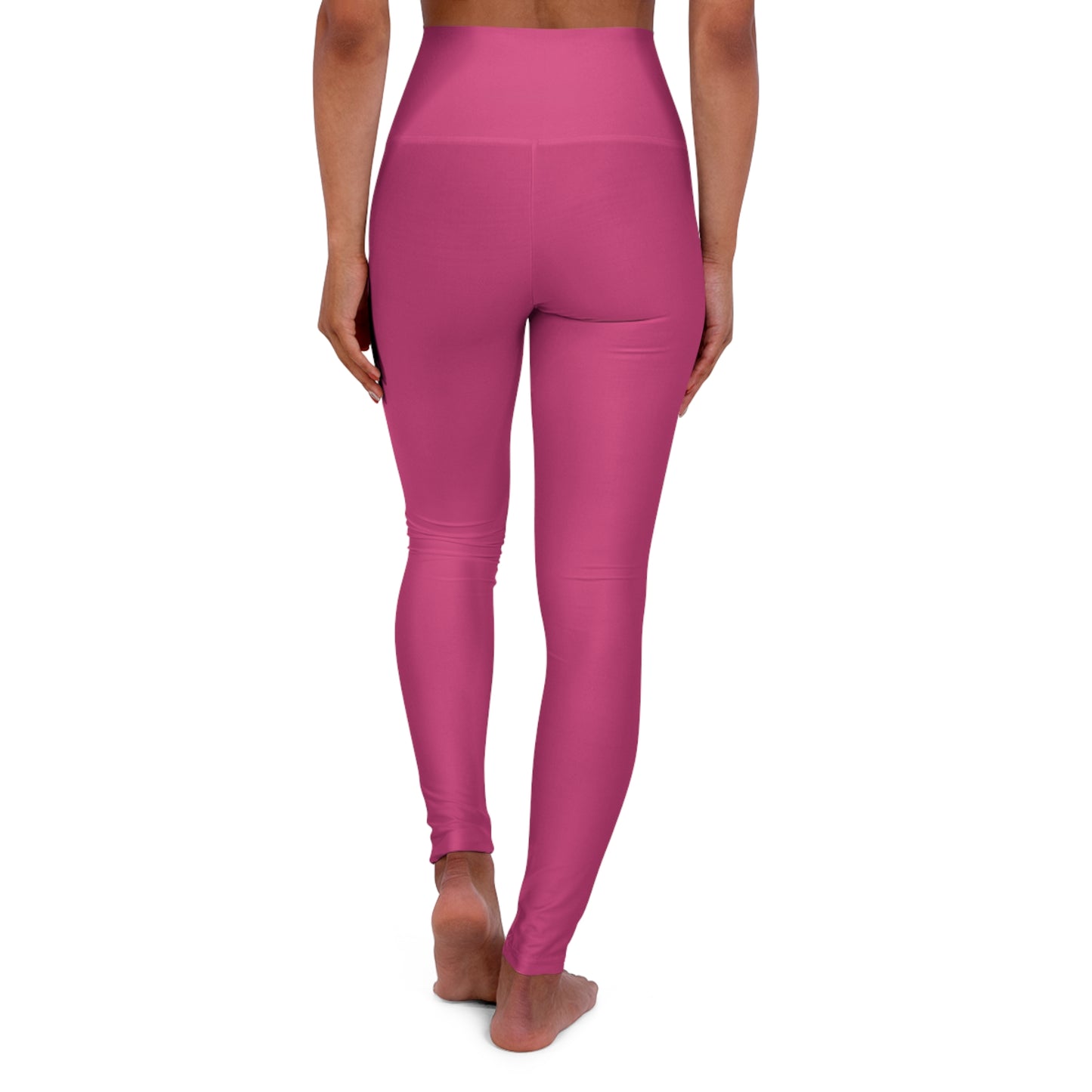 High-Waist Rose Punch Yoga Leggings Women's Seamless Poly-Span Stretchy Hot Pink Activewear