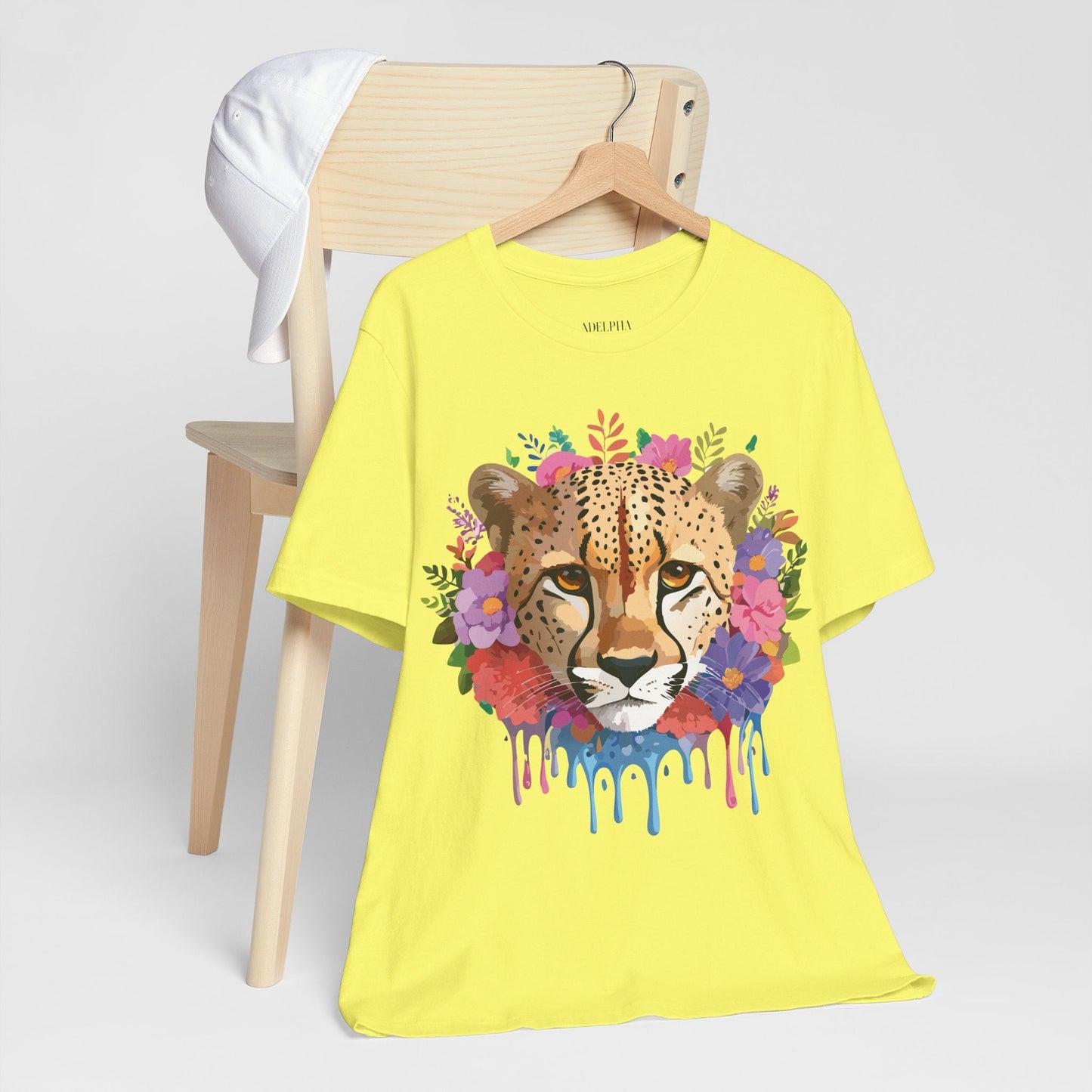 Adelpha Cheetah Graphic Tee Unisex Short Sleeve Art Shirt Original Artwork