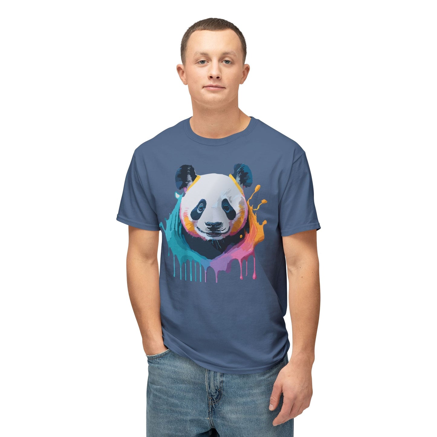 Unisex HD Cotton Panda T Shirt With Full Color Panda Art Print Made In USA Premium Fit For All Sizes