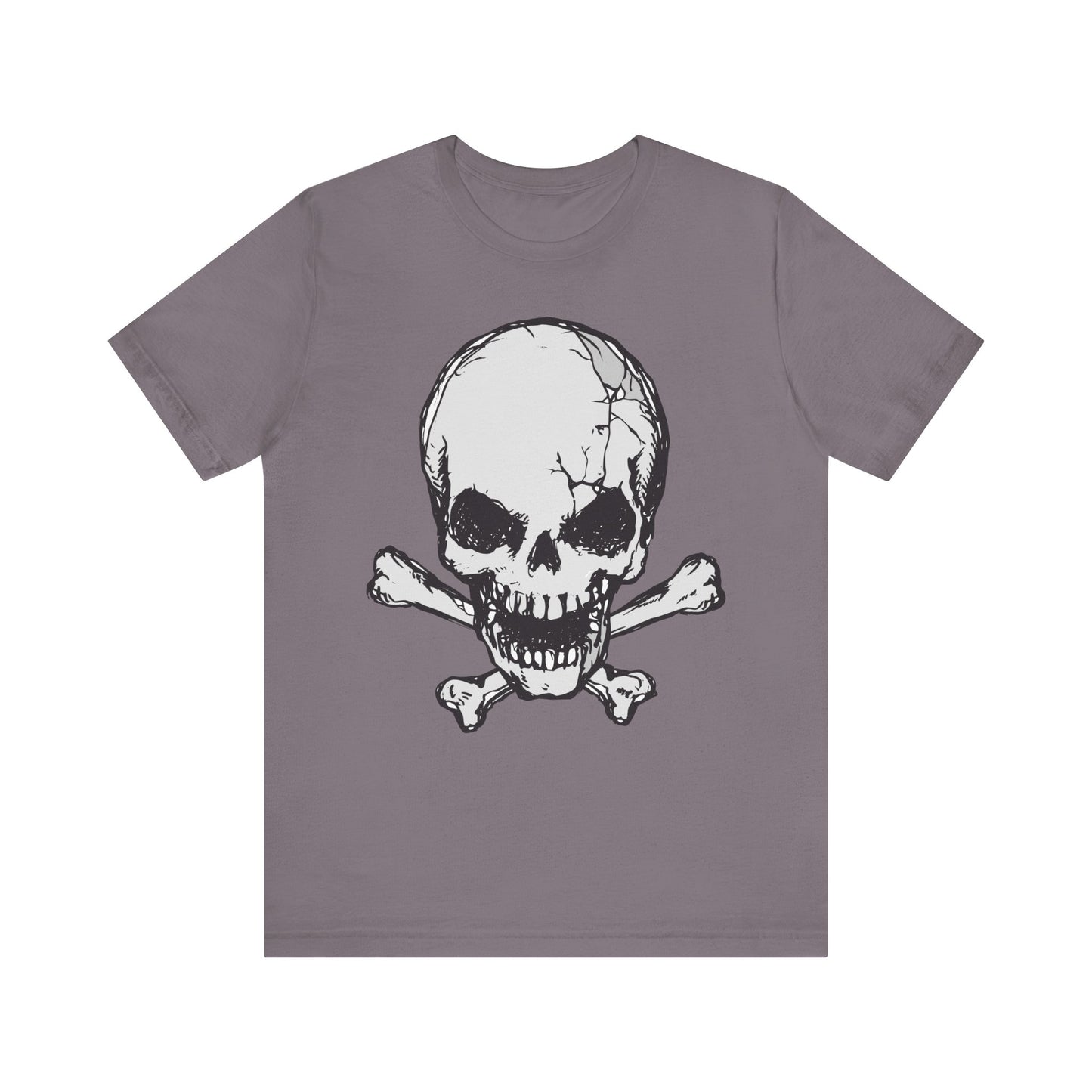 Grey Skull Graphic Design Tee, Skull Shirt, Vintage Tees, Art Design T-Shirt, Vintage Graphic Tee, Art Shirts with Skulls