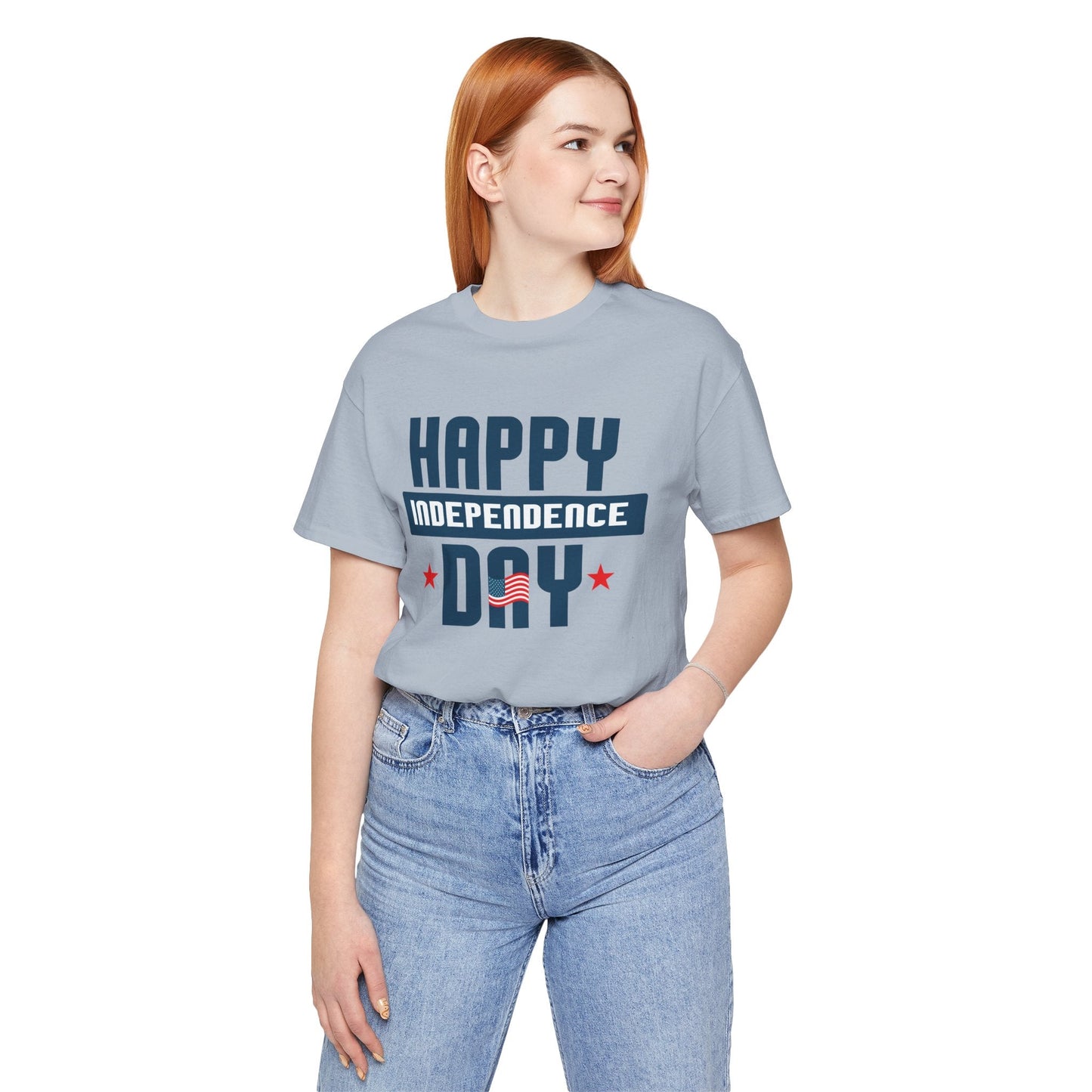Happy Independence Day Graphic Unisex Cotton T-Shirt 017