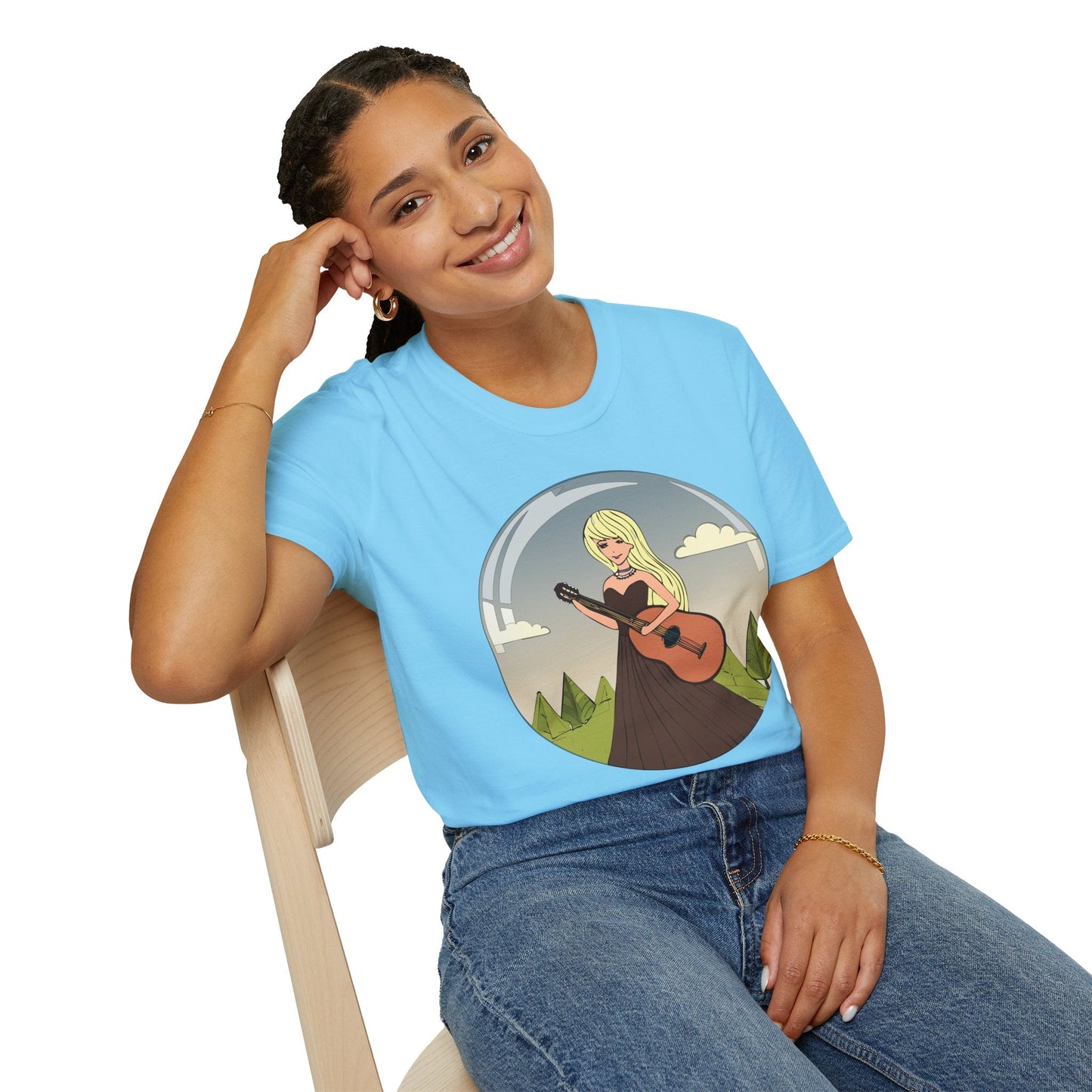 Womens Graphic T Shirt Art Design Tee Softstyle 100 Percent Ring Spun Cotton Short Sleeve