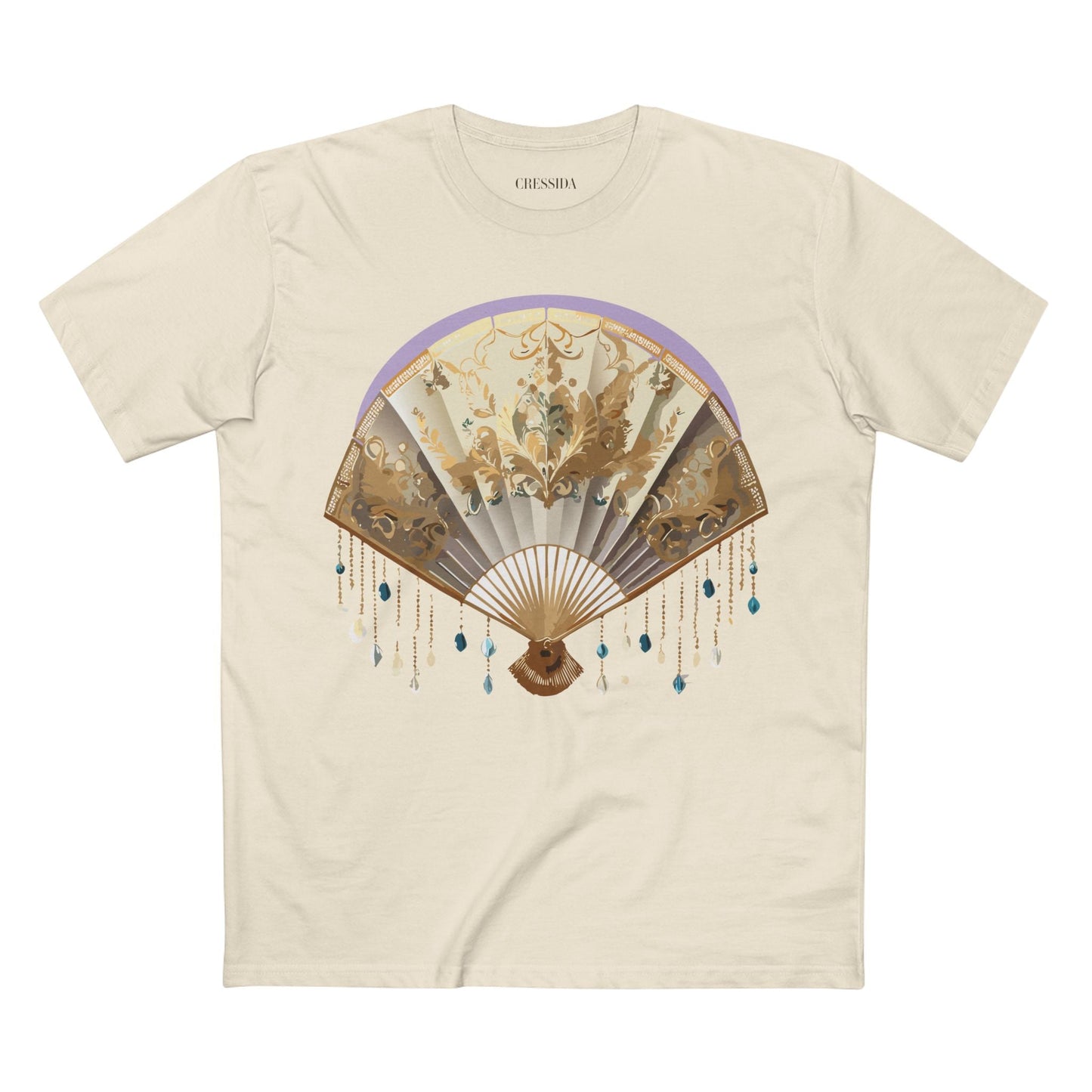 Antique Fan Graphic Design T-Shirt Unisex 100 Cotton Floral Carnival Artwork Tee 27