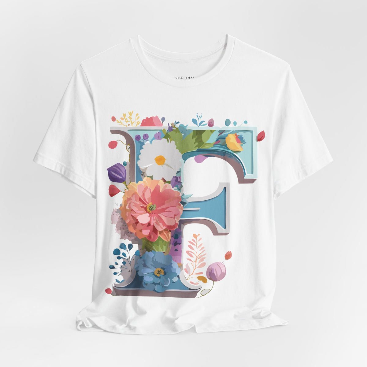 Letter F Graphic Unisex Cotton Bella+Canvas Tee with Art Letter Design