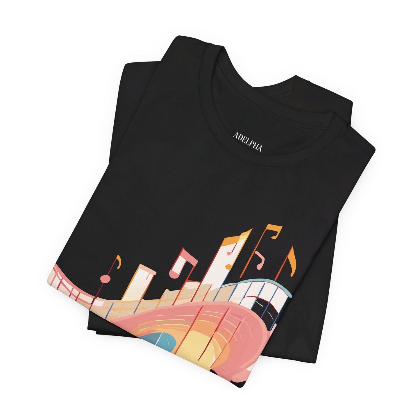 Music Graphic Unisex 100 Cotton Vintage Art with Musical Elements Tee 22