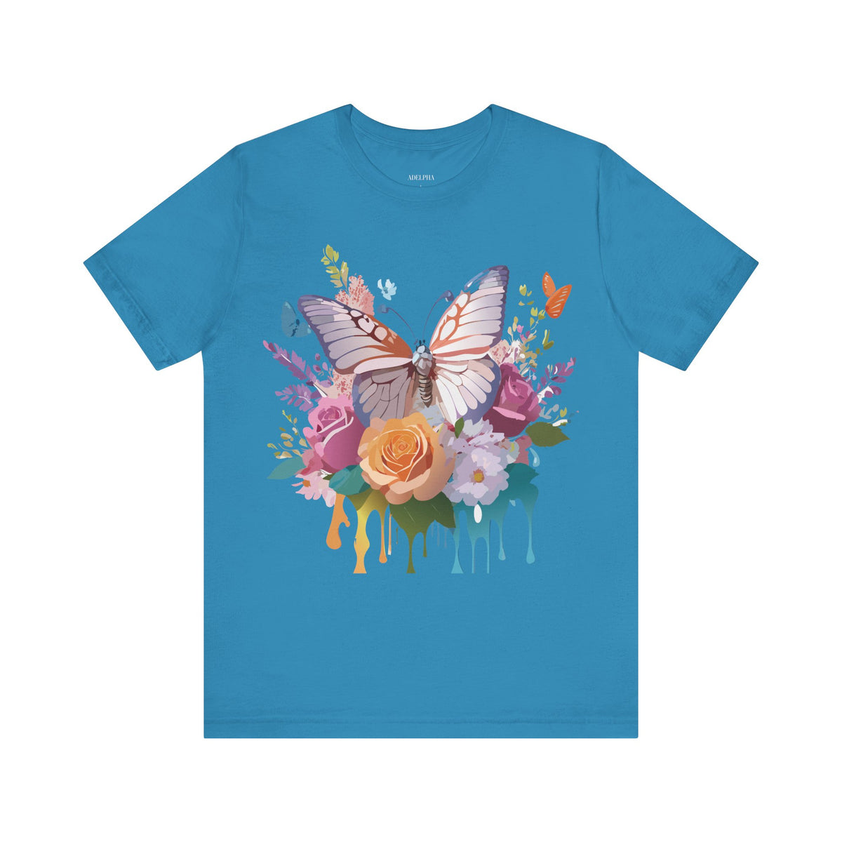 Butterfly Graphic Unisex Cotton Bella+Canvas Tee with Art Design n78