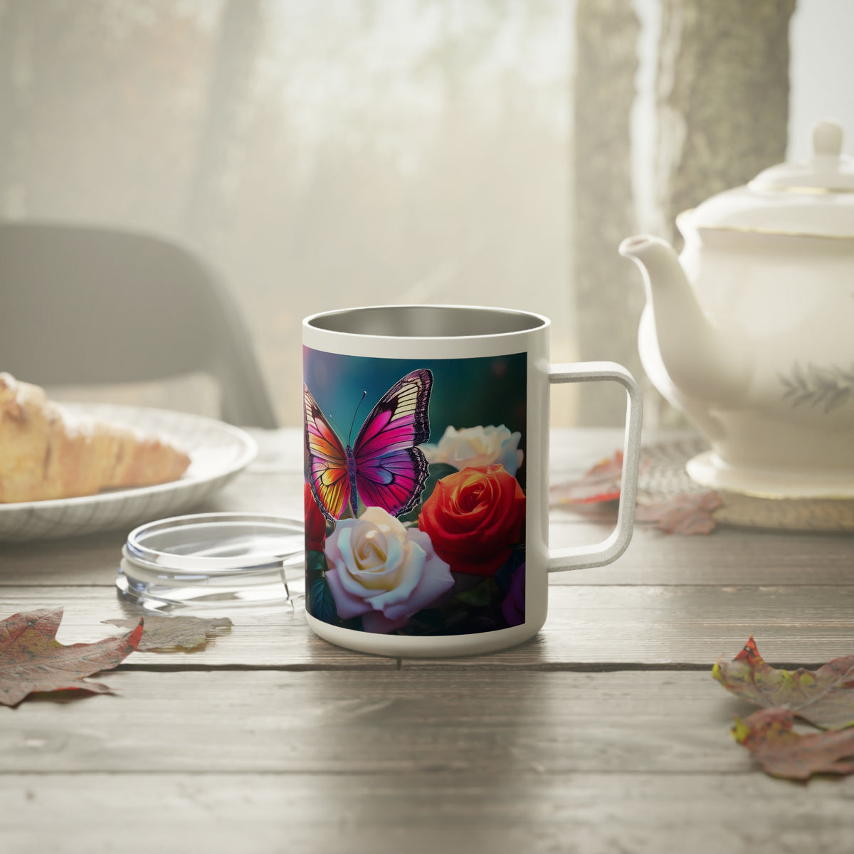 26 Art Design Insulated Coffee Mug Clear Lid 10oz Insulated Coffee Mug 10oz