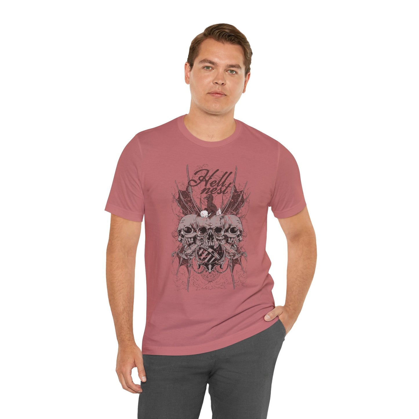 Skull Cluster graphic tee Gothic skulls grunge floral design