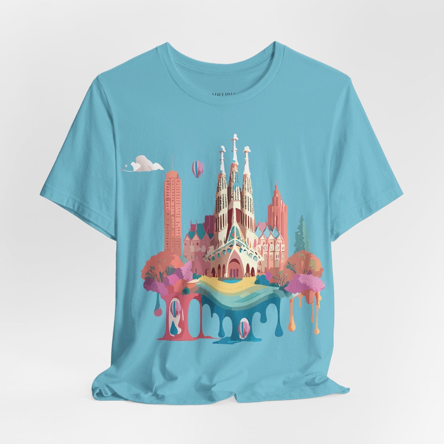 Adelpha Graphic Tee Barcelona Style Unisex Jersey Short Sleeve Vintage Inspired Shirt Casual Wear