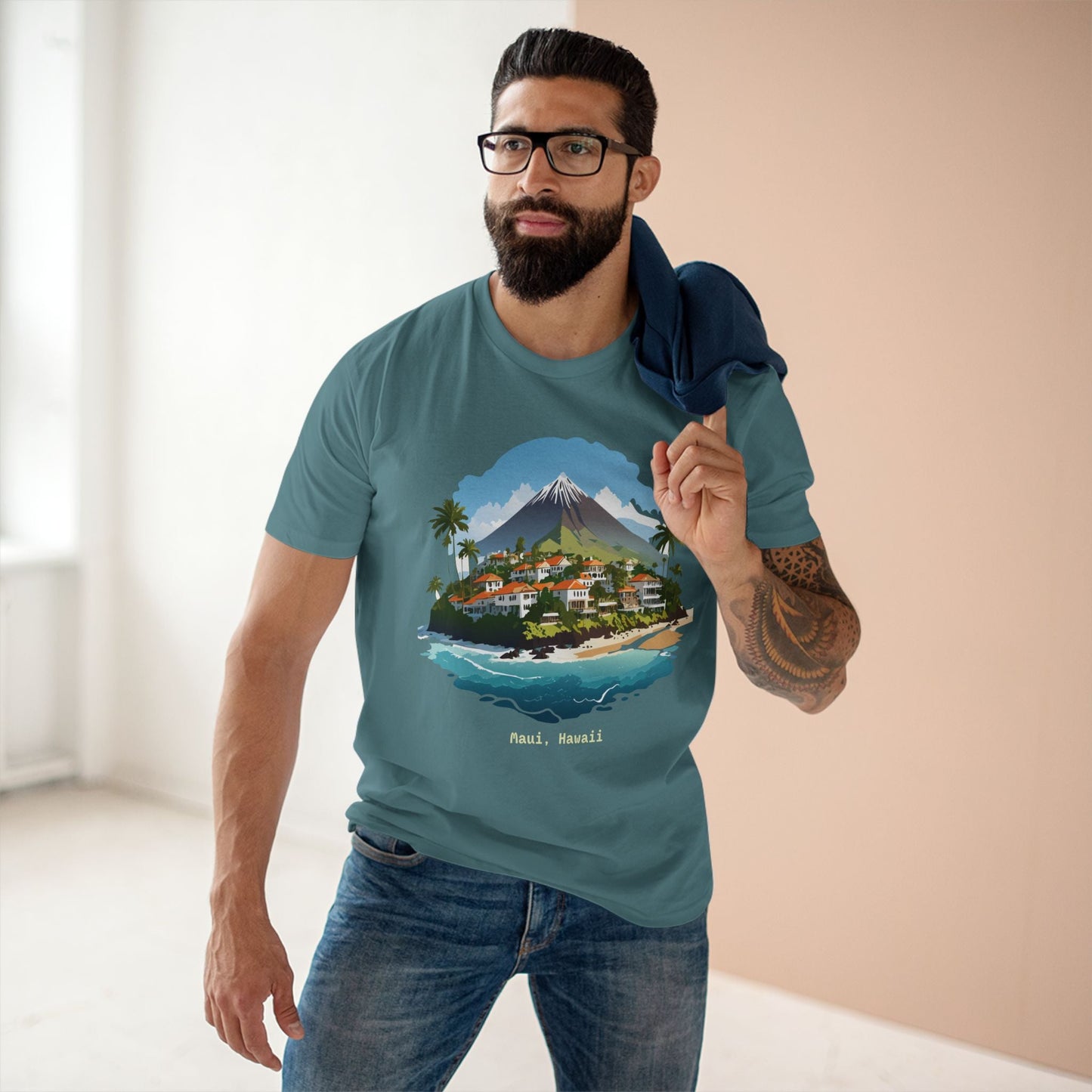 Retro2Nova Travel Shirt Unisex Premium Cotton Tee With Original Hawaii Art Design Art Collection