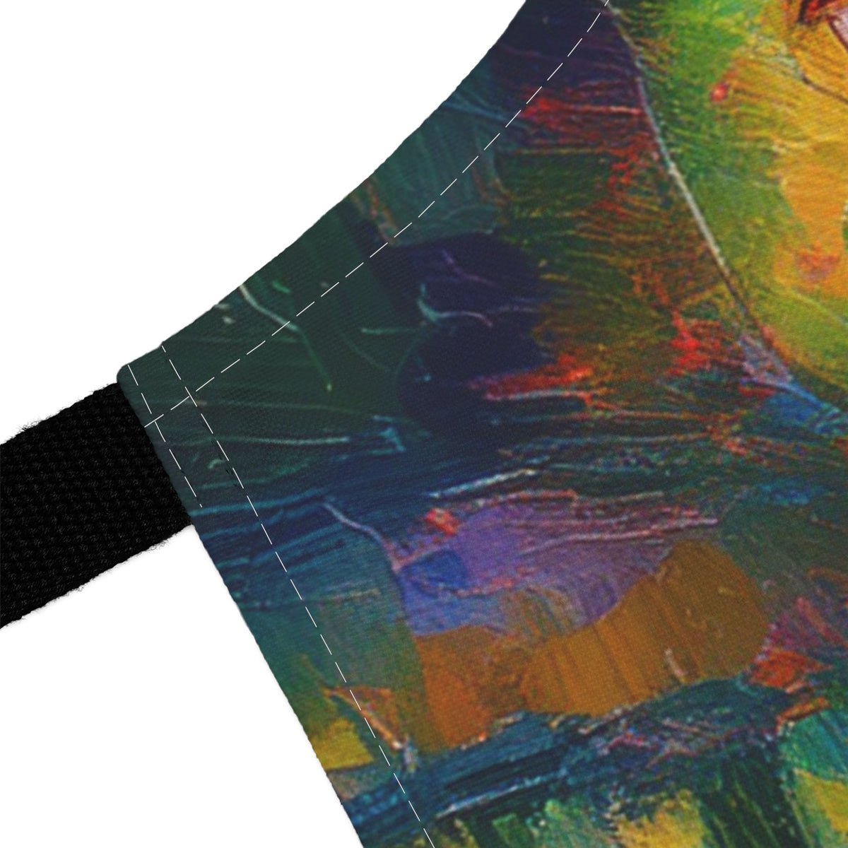 Painterly Rainy Street Apron — Colorful Umbrella Kitchen Apron Stain-Resistant - Art Print Canvas Apron